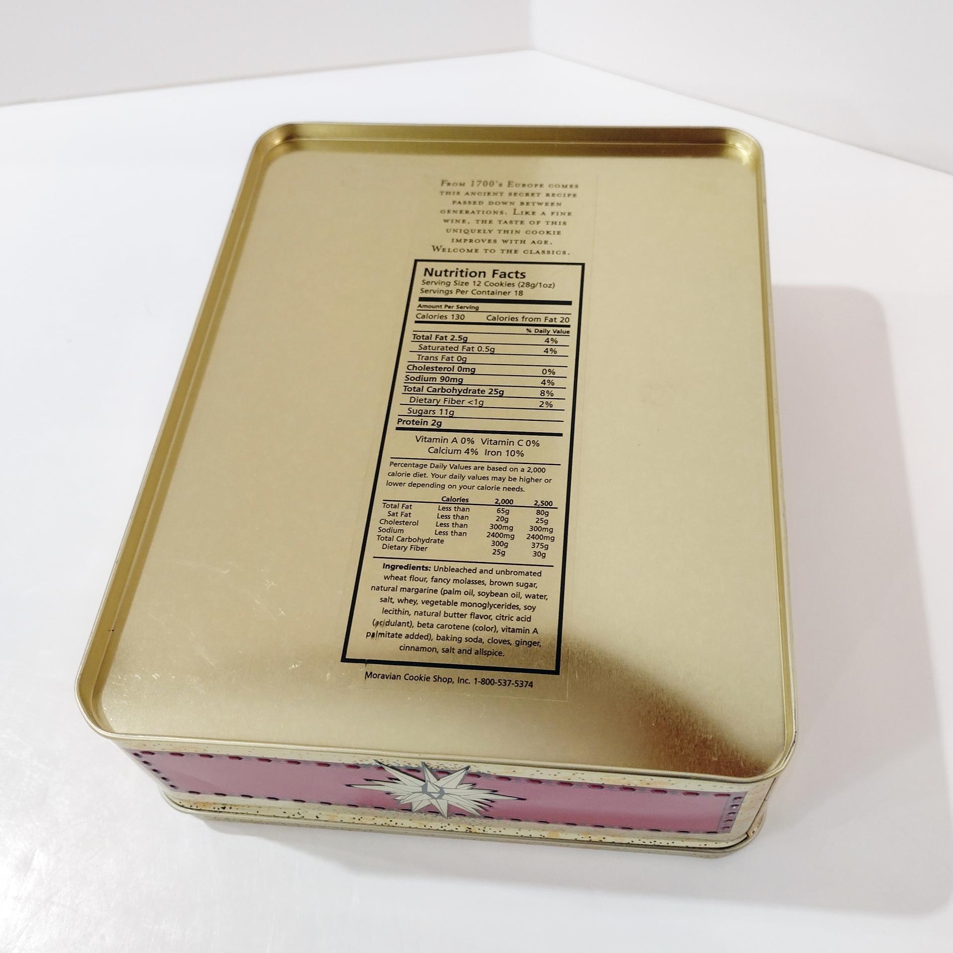 Vintage Famous Moravian Cookie Company Spice Cookie Tin, Wilkerson Bakery Old Winston Salem North Carolina Mickey Coffee Pot Tin Container