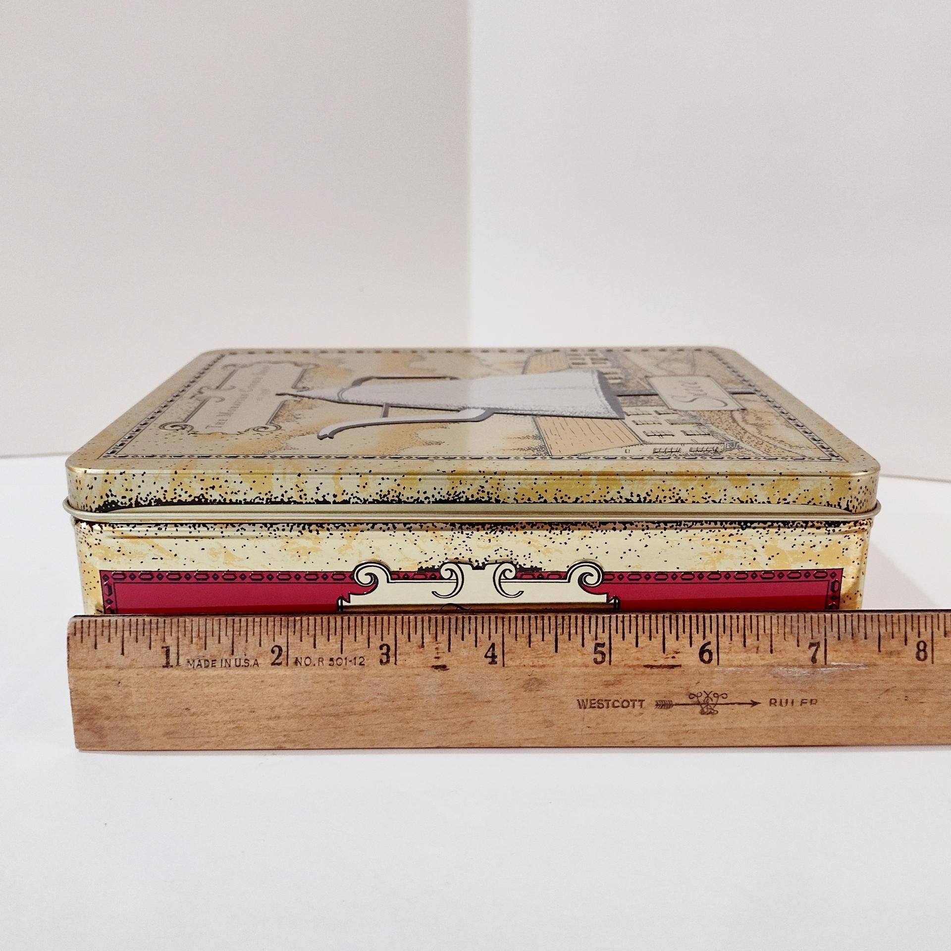 Vintage Famous Moravian Cookie Company Spice Cookie Tin, Wilkerson Bakery Old Winston Salem North Carolina Mickey Coffee Pot Tin Container