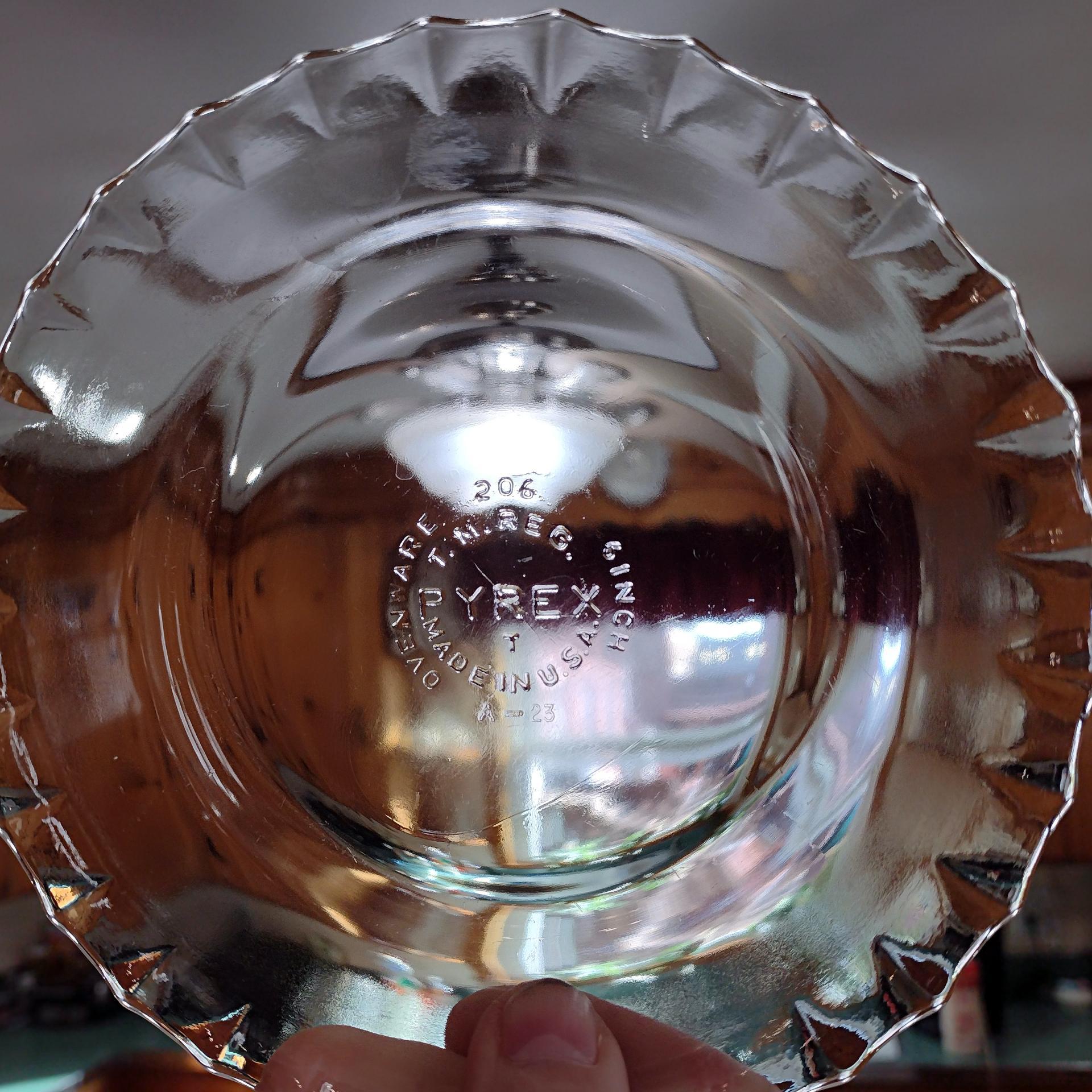 Vintage Pyrex Mini Pie Tart Dish 206, Set of Two, Clear Glass Fluted Pie Plate