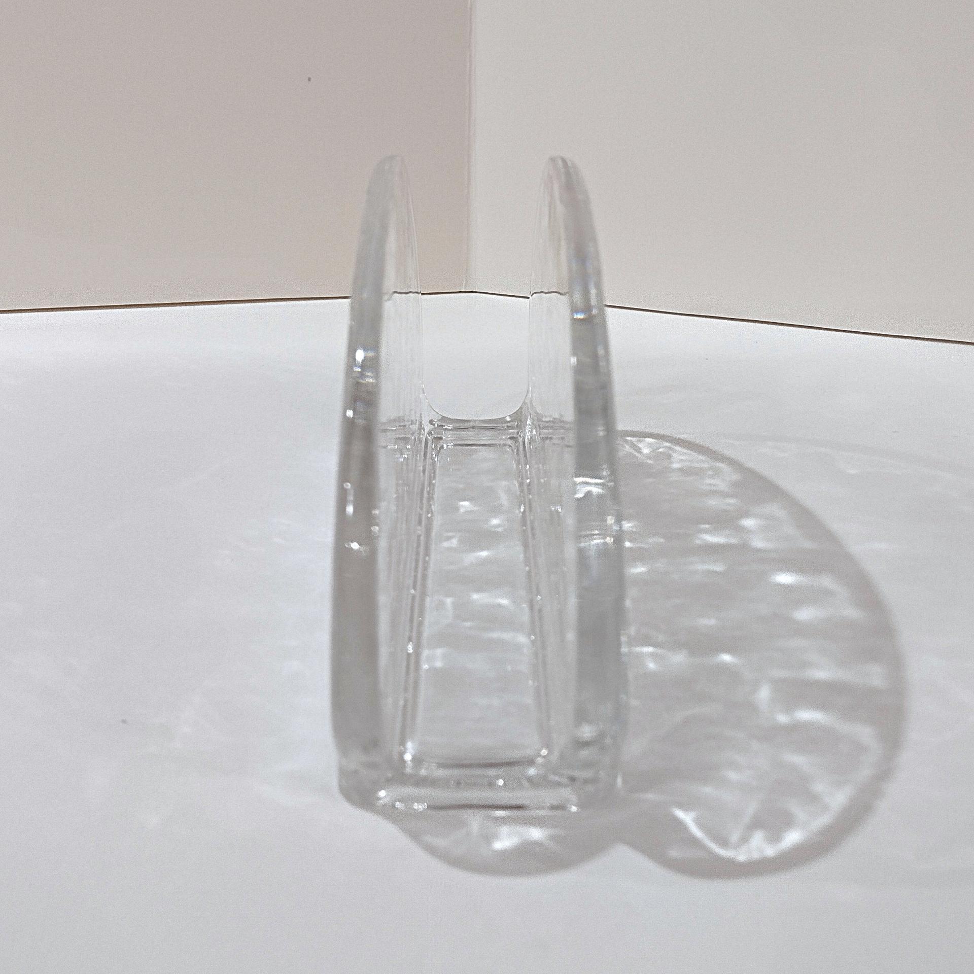 Vintage Princess House Fantasia Floral Pressed Glass Napkin Holder, Poinsettia Flower Desk Letter Holder Organizer