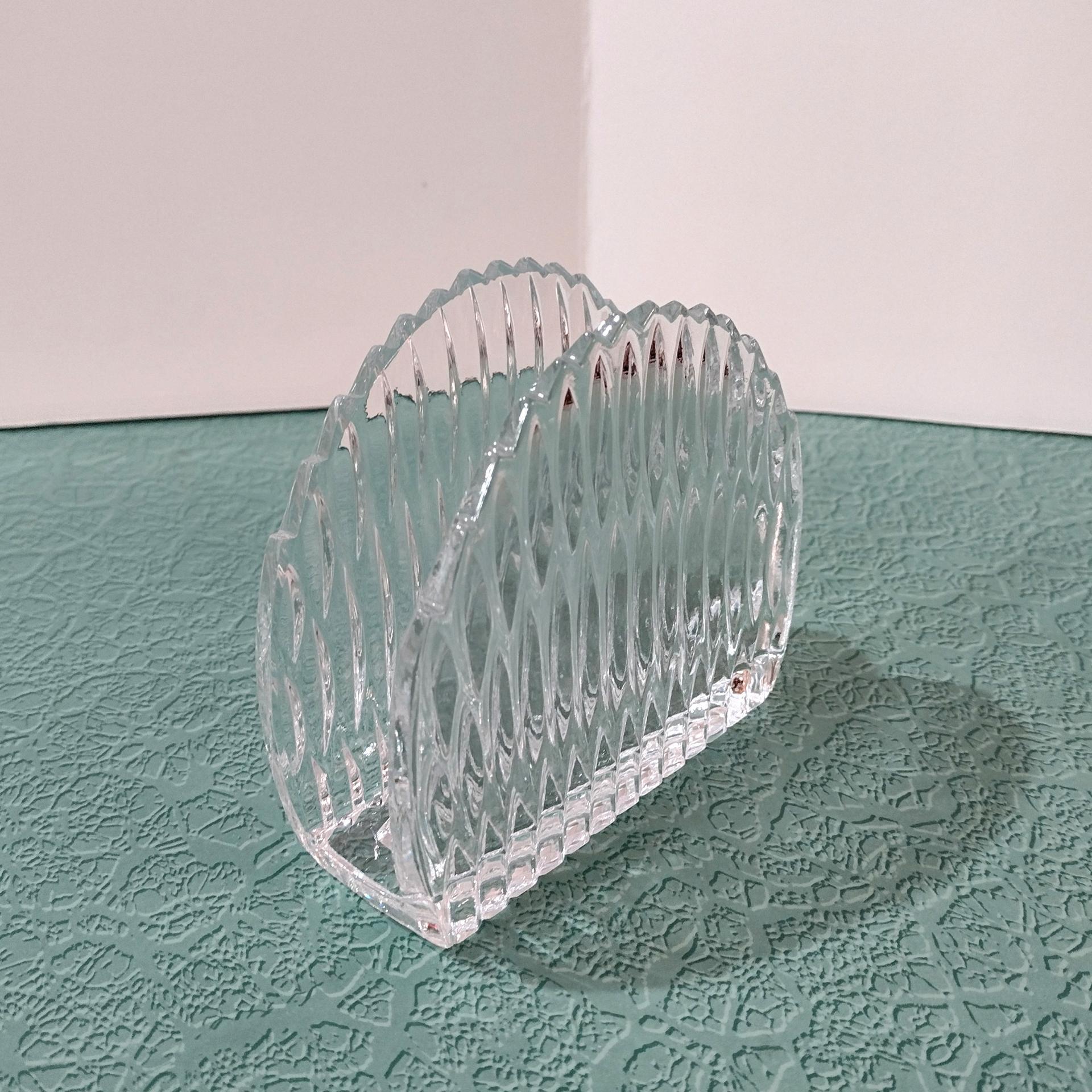 Vintage Princess House Royal Highlights Crystal Napkin Holder, Letter Desk Organizer