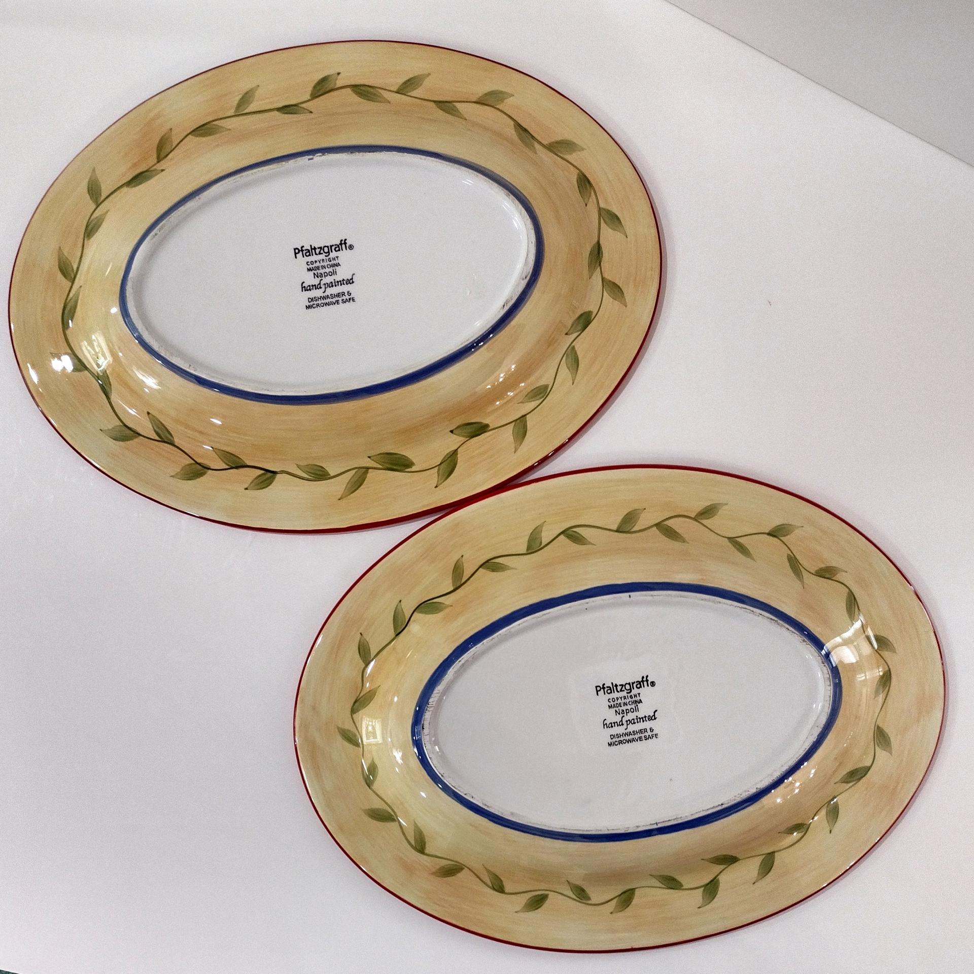 Vintage Pfaltzgraff Napoli Ceramic Steak Platter, Set of Two