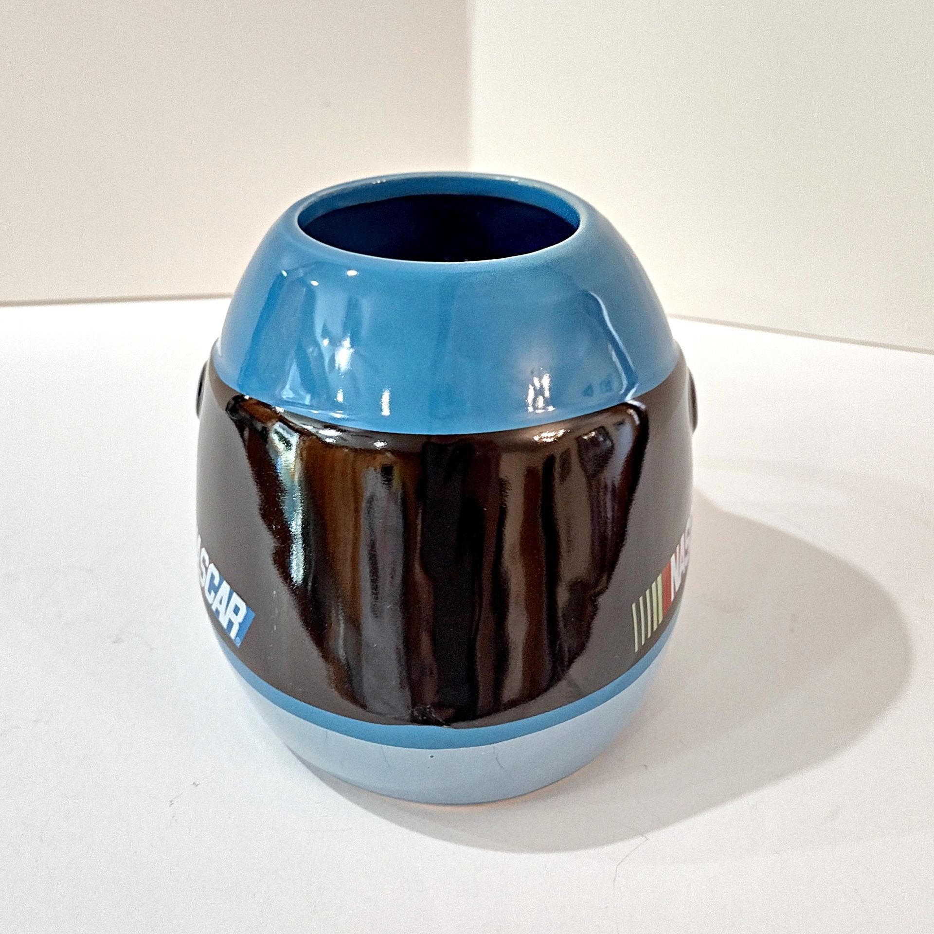 Vintage Blue Nascar Sherwood Racing Helmet Ceramic Mug, 2003 Race Car Helmet Coffee Tea Mug