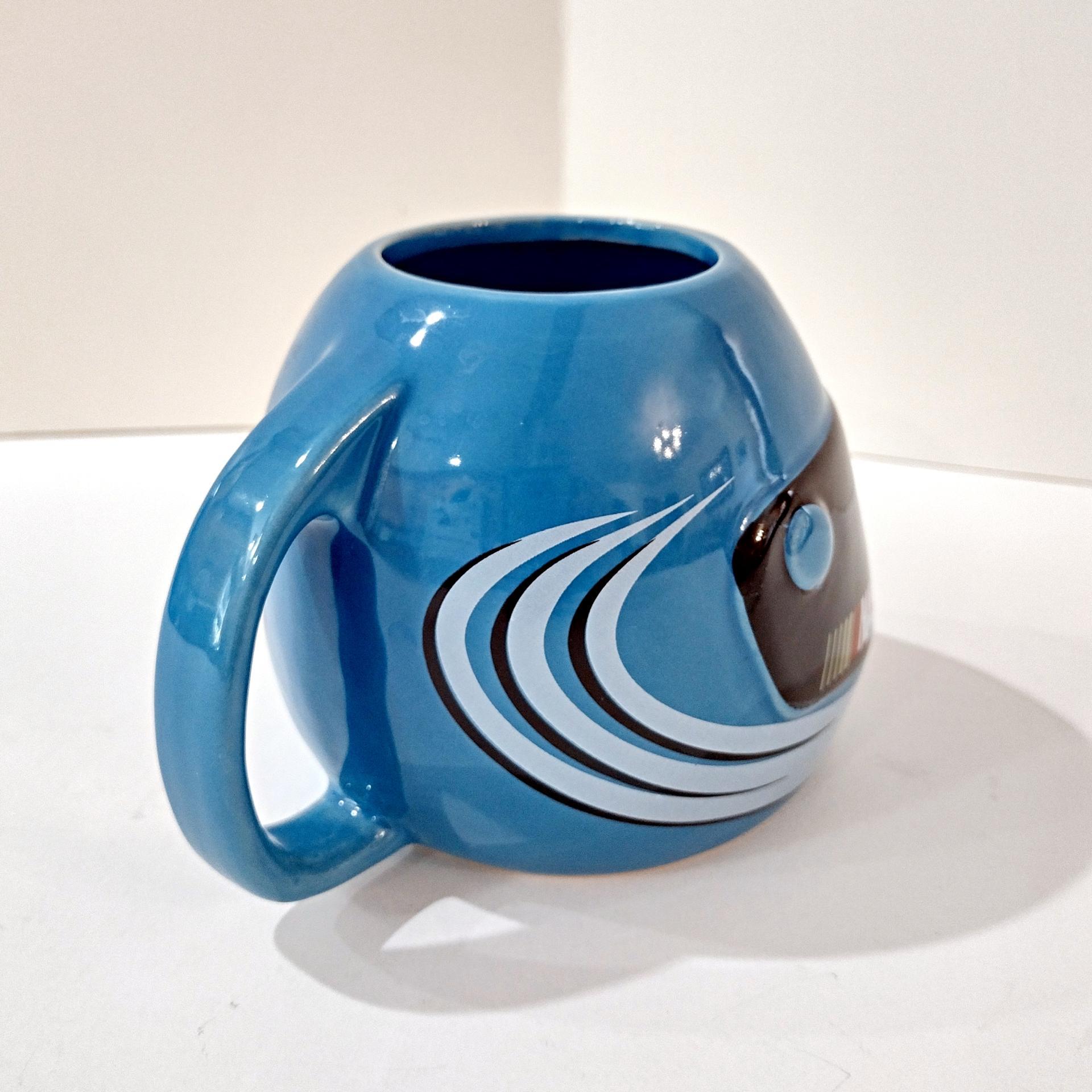 Vintage Blue Nascar Sherwood Racing Helmet Ceramic Mug, 2003 Race Car Helmet Coffee Tea Mug