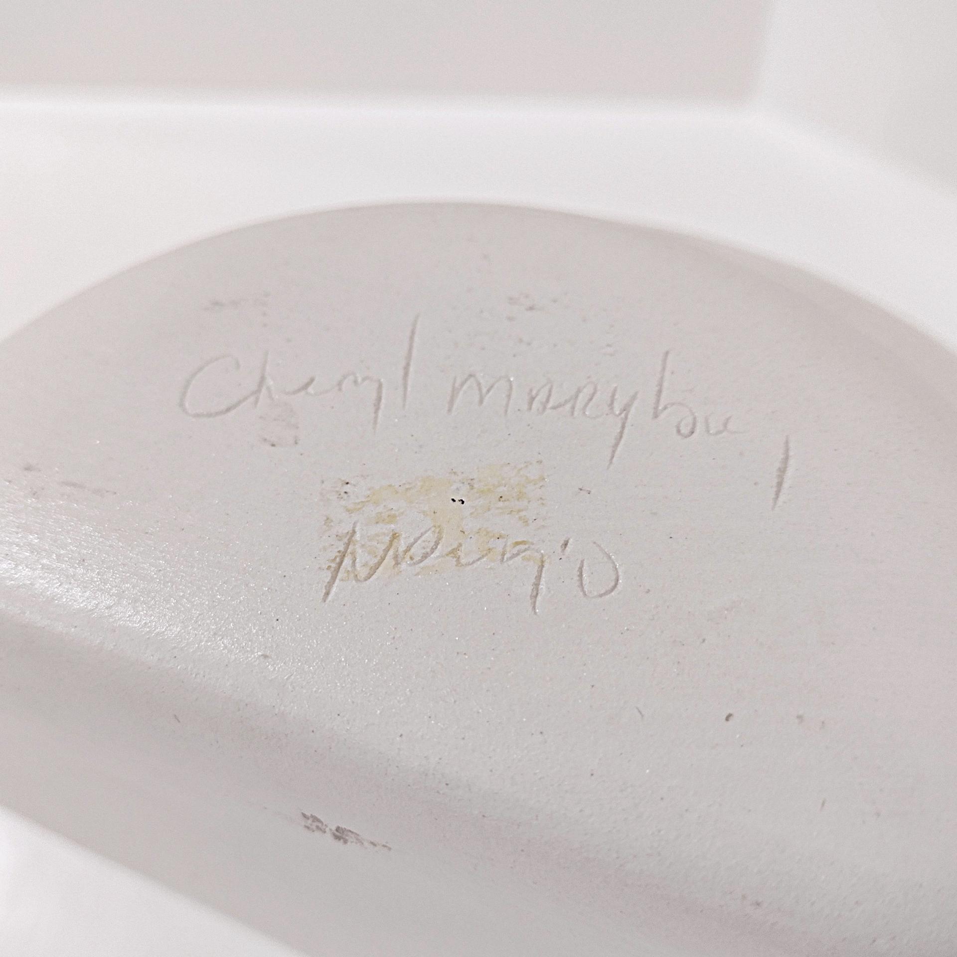 Vintage Native American Navajo Hand Painted Ceramic Wall Vase, Cheryl Maryboy Signed Pottery, Southwestern Style Half Hanging Pocket Vase