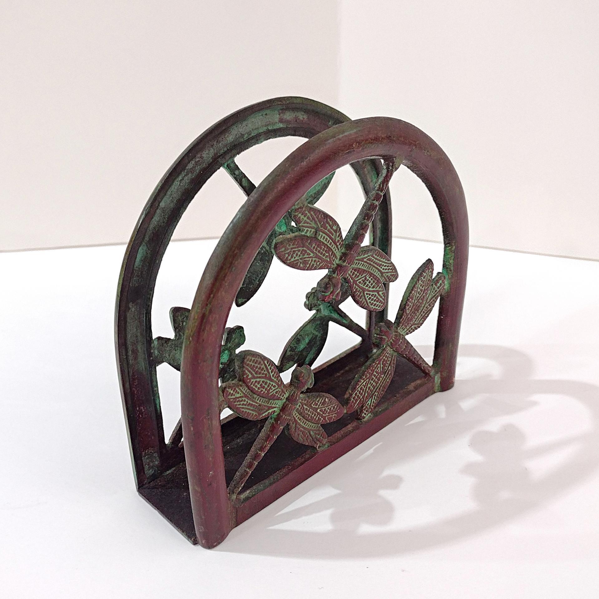 Vintage Dragonfly Metal Napkin Holder