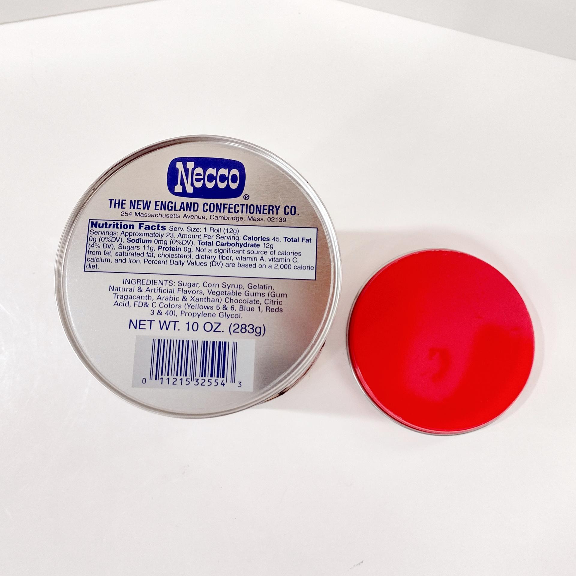 Vintage Necco Sweets Candy Wafer 1997 150th Anniversary Tin, Cylinder Storage Gift Container