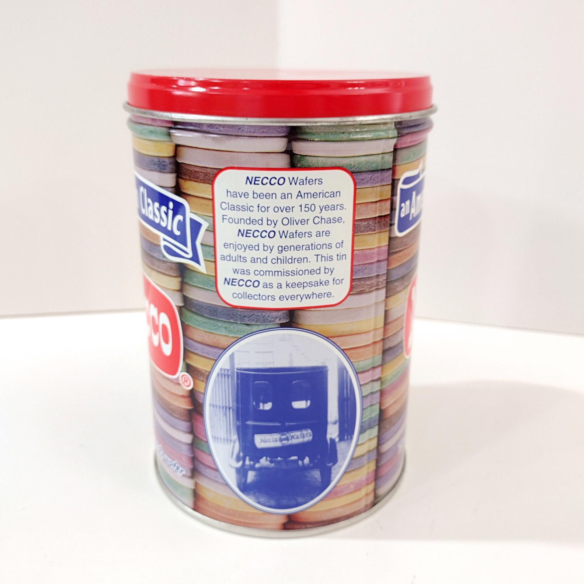 Vintage Necco Sweets Candy Wafer 1997 150th Anniversary Tin, Cylinder Storage Gift Container