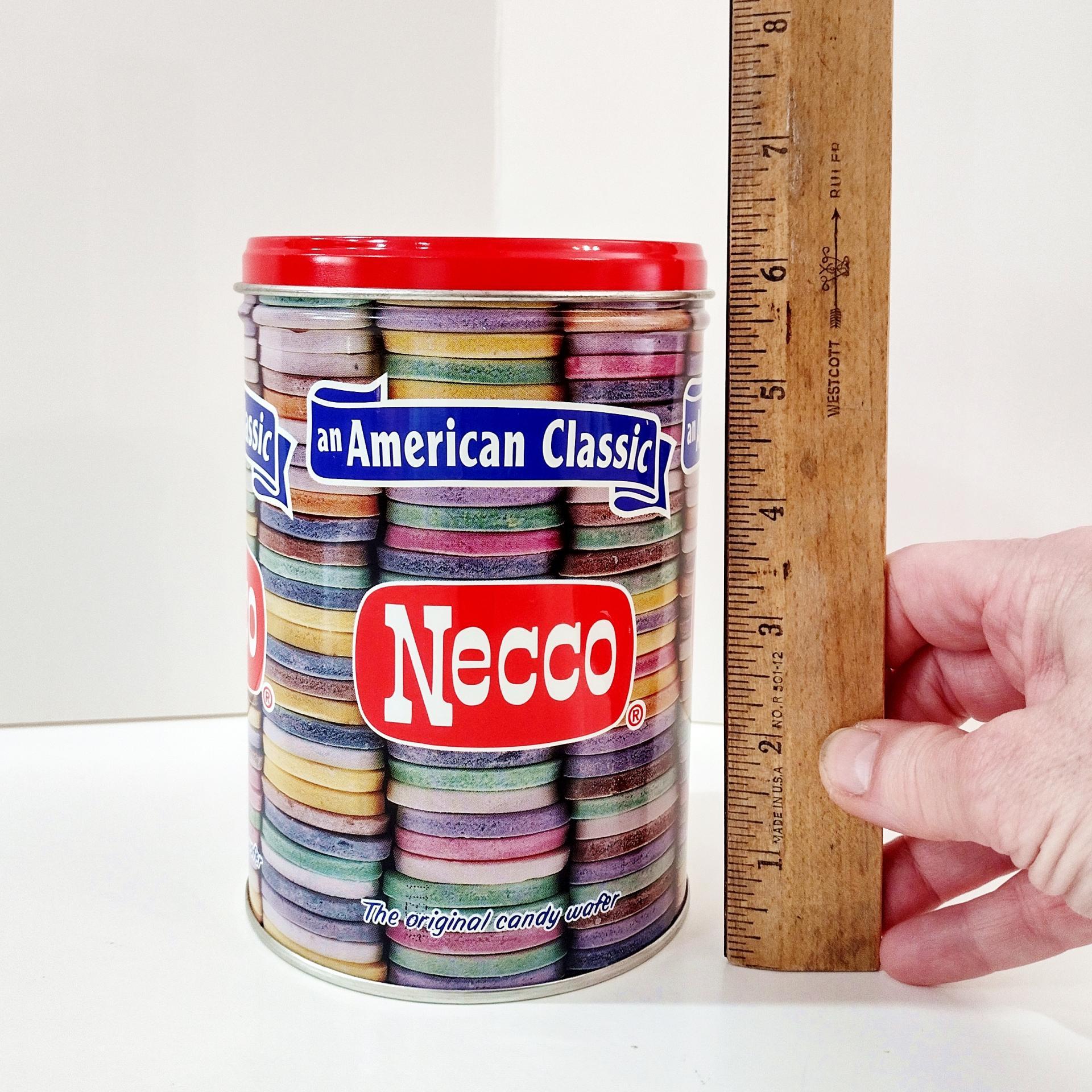 Vintage Necco Sweets Candy Wafer 1997 150th Anniversary Tin, Cylinder Storage Gift Container