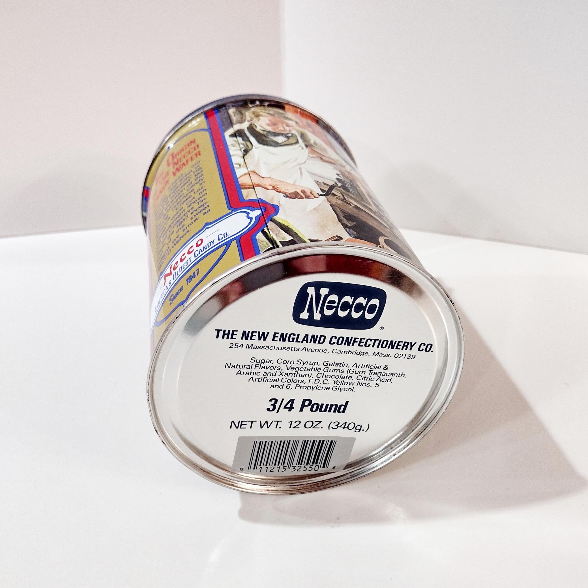 Vintage Necco Sweets Candy Wafer Tin, Cylinder Storage Container