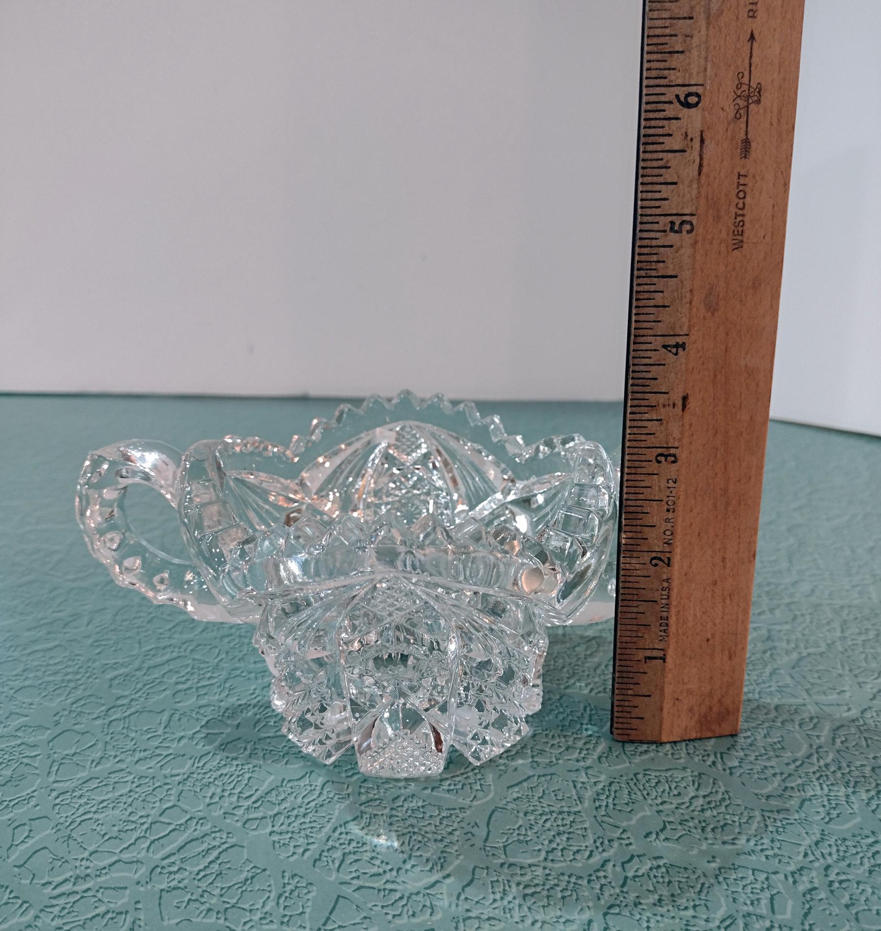 Vintage Antique Imperial Nucut Glass Sugar Bowl