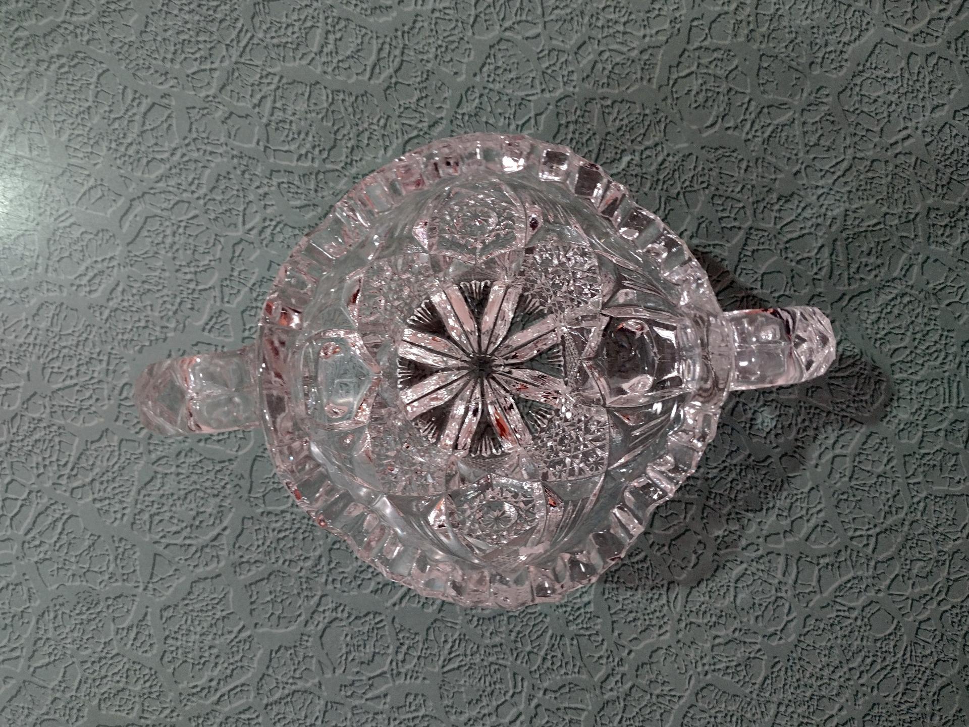 Vintage Antique Imperial Nucut Glass Sugar Bowl