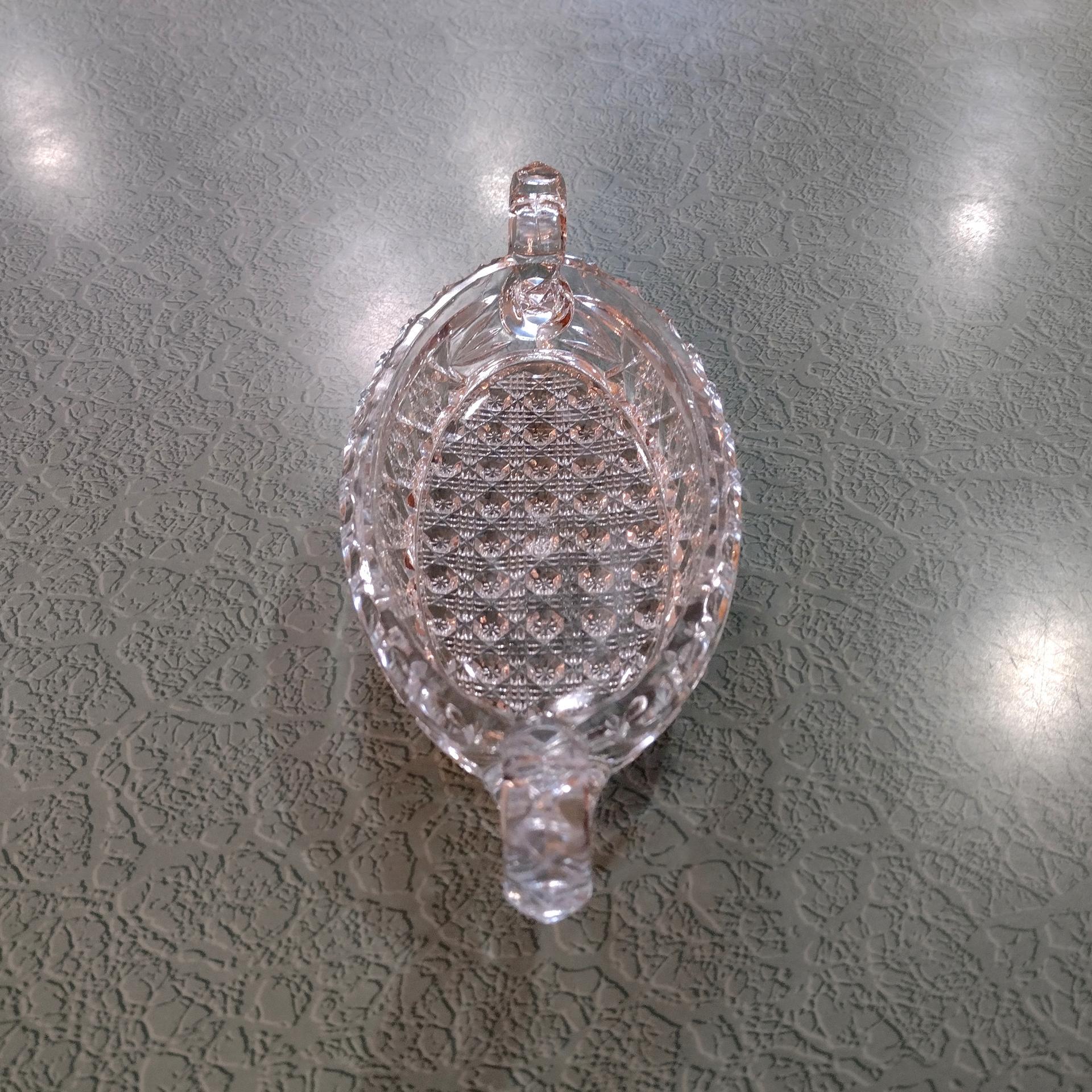 Antique Imperial Glass Nucut Relish Dish, Vintage EAPG Glass Tray