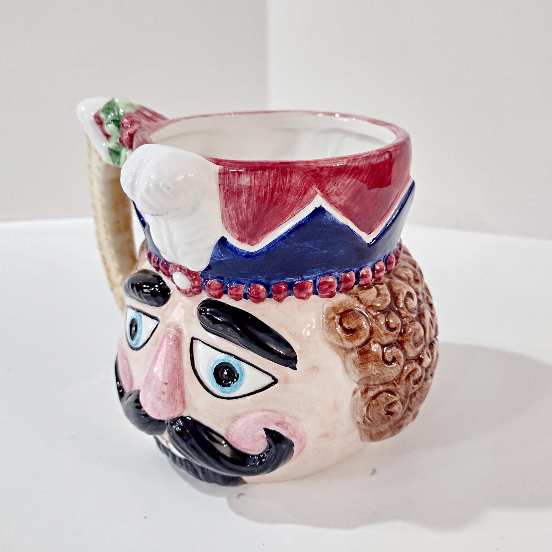 Vintage Nutcracker Figurative Ceramic Mug, Toy Soldier Christmas Holiday Mug