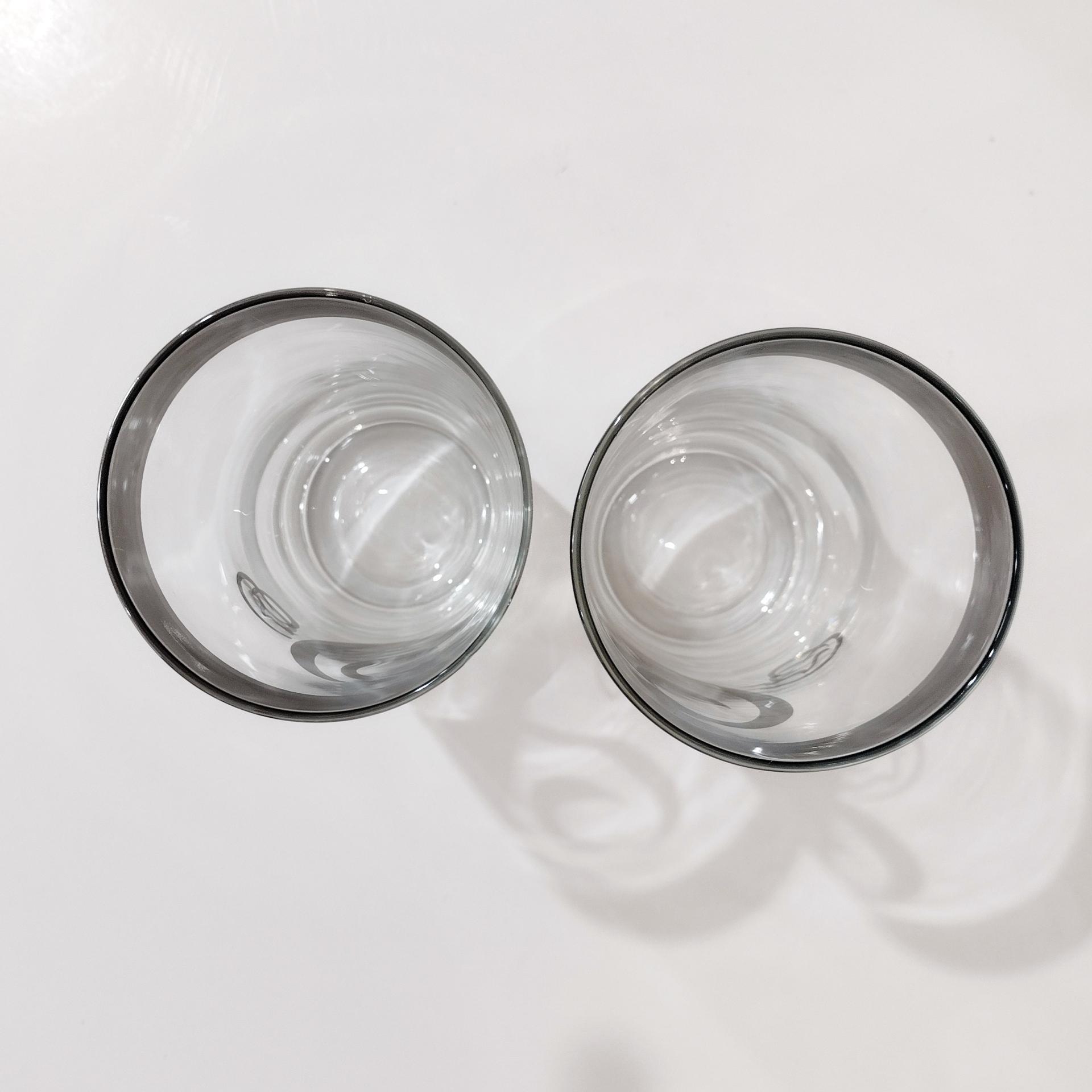 Vintage Glastonbury Lotus Monogram Platinum Letter O Highball Glasses, Set of Two