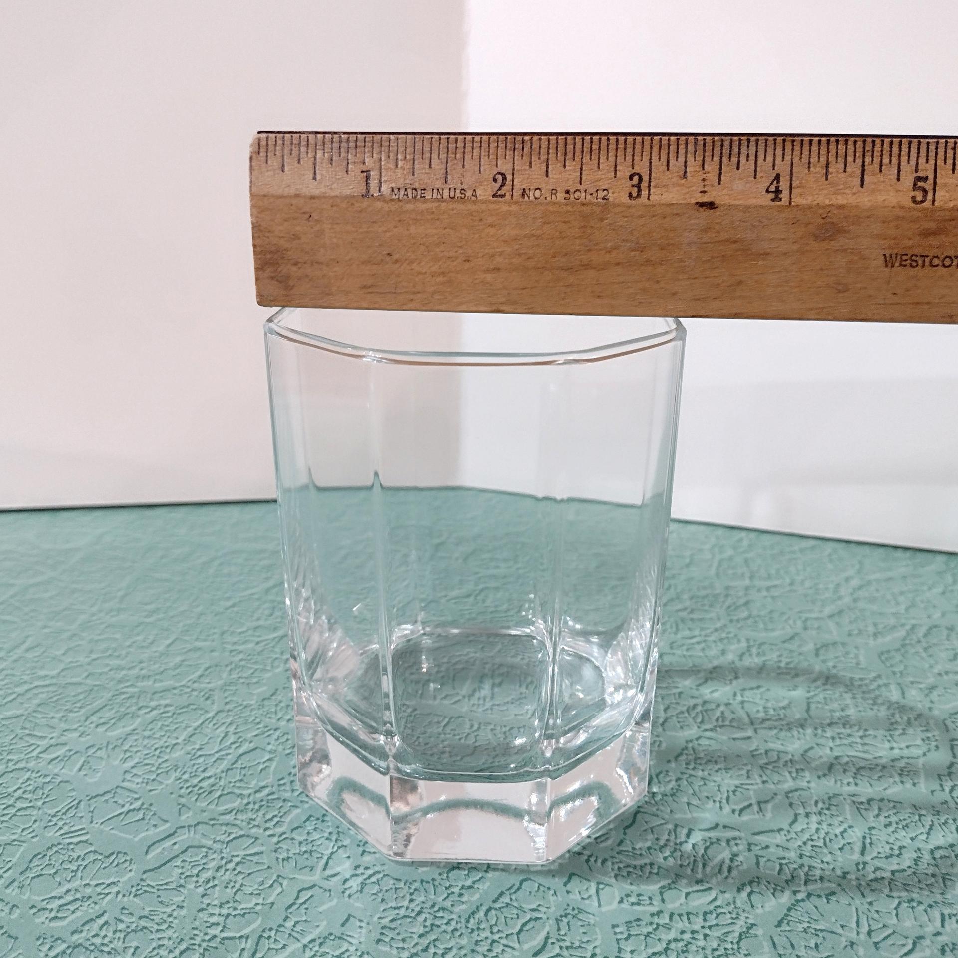 Vintage Cristal D'Arques Durand Octime Clear 12 ounce Double Old Fashioned Glasses, Set of Three Octagonal Clear Lowball Whiskey Glass