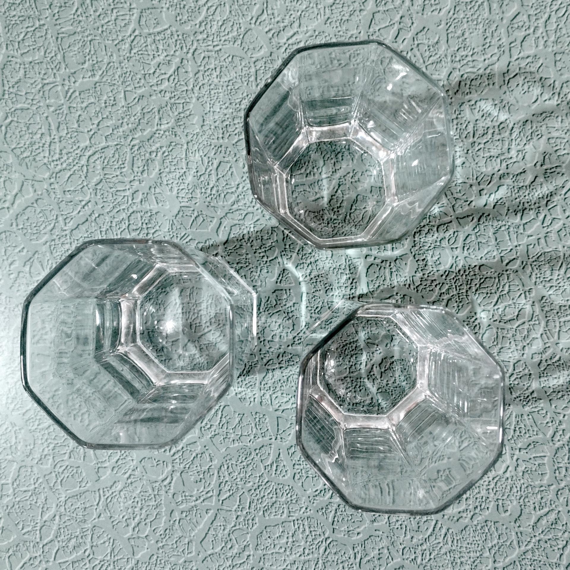 Cristal D'Arques Durand Octime Clear 12 Ounce Flat Tumbler Glasses, Set of Three