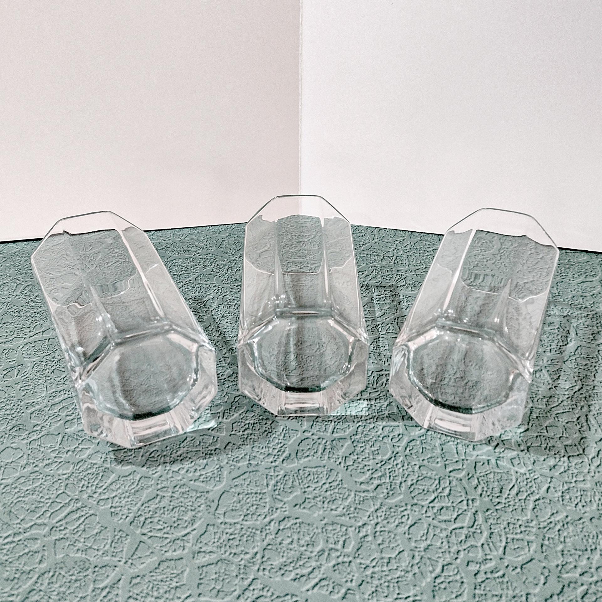 Cristal D'Arques Durand Octime Clear 12 Ounce Flat Tumbler Glasses, Set of Three
