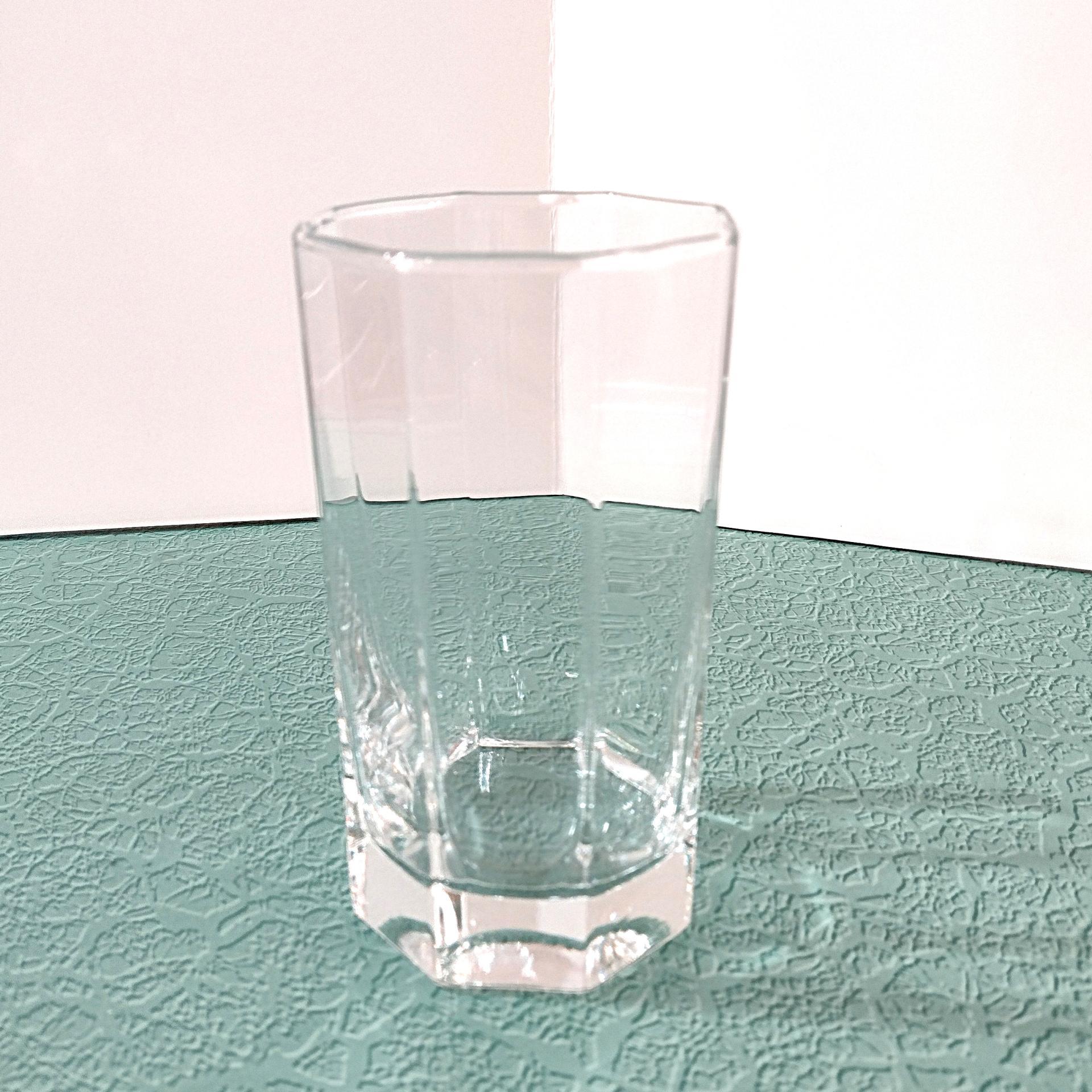 Vintage Cristal D'Arques Durand Octime Clear 12 Ounce Flat Tumbler, Octagonal Clear Highball Glass
