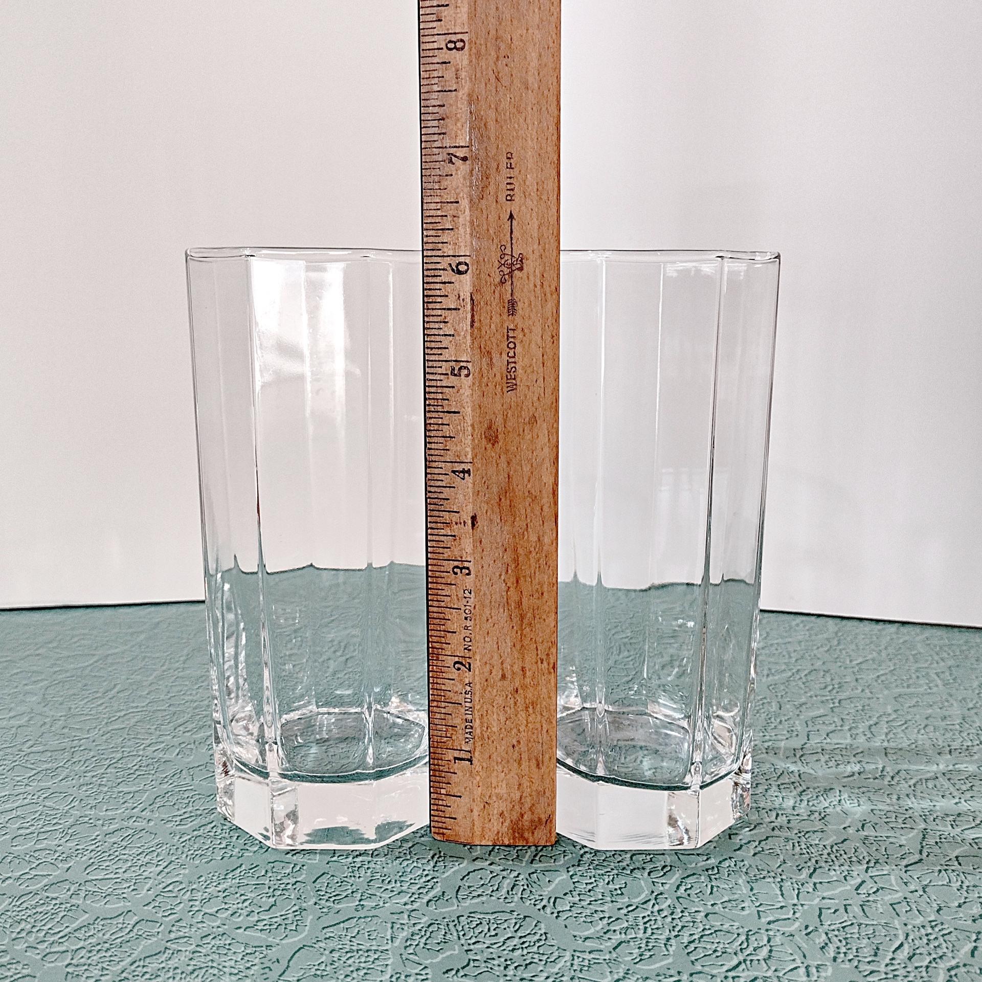 Cristal D'Arques Durand Octime Clear 14 Ounce Flat Tumbler Glasses, Set of Two