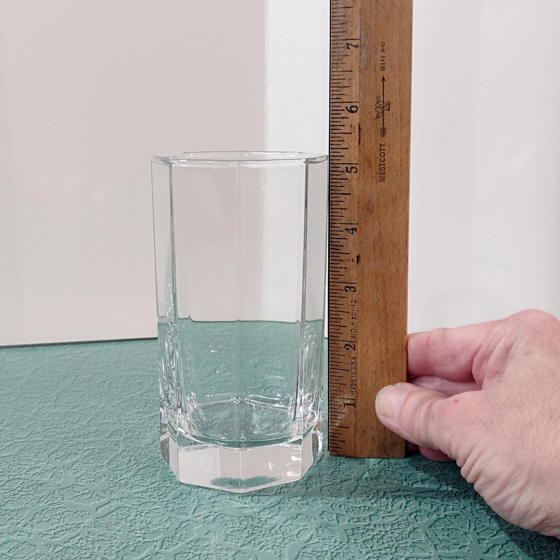 Vintage Cristal D'Arques Durand Octime Clear 12 Ounce Flat Tumbler, Octagonal Clear Highball Glass