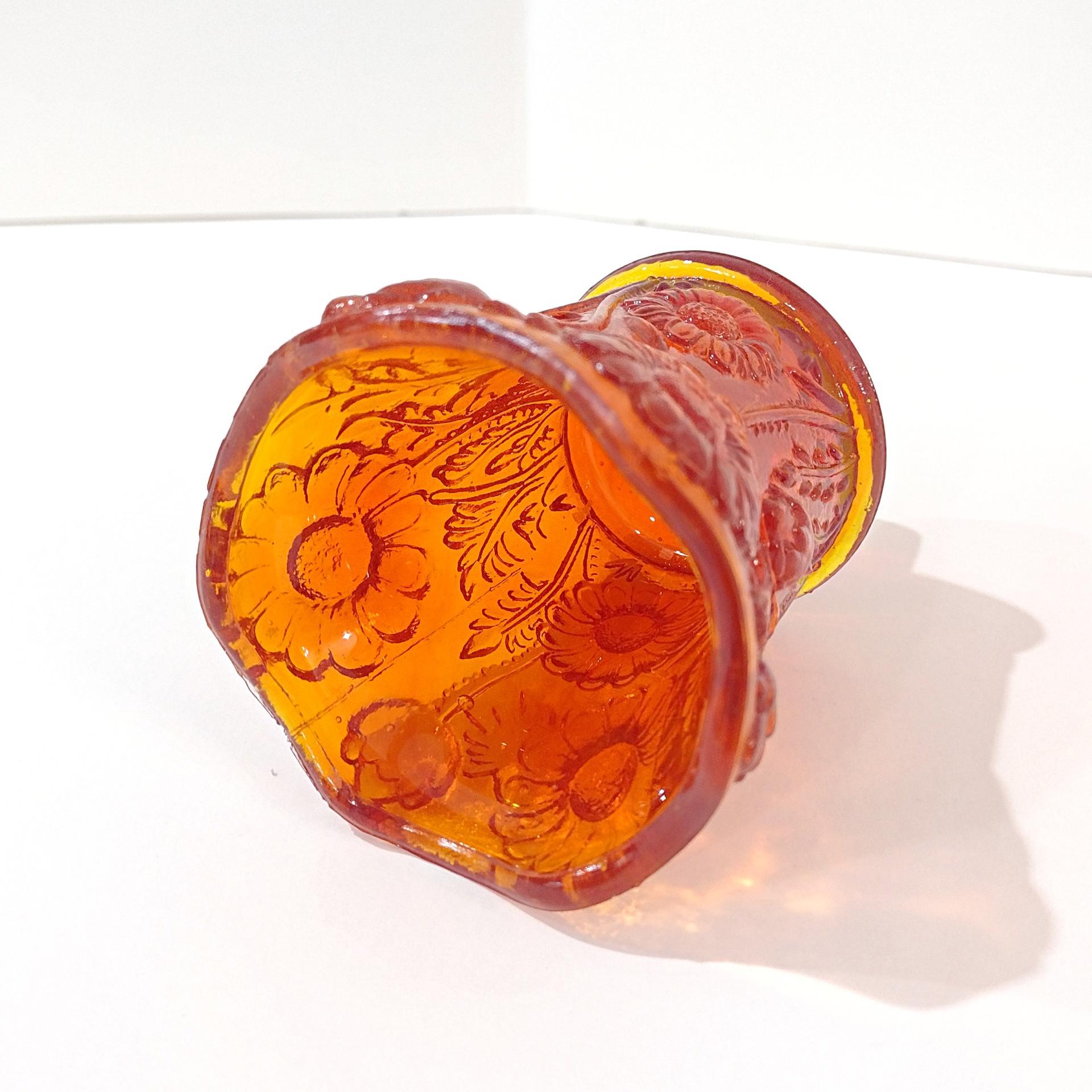 Vintage Home Interiors Orange Daisy Votive Cup Sconce Candle Holder, Homeco Glass Flower Pegged Votive Cup