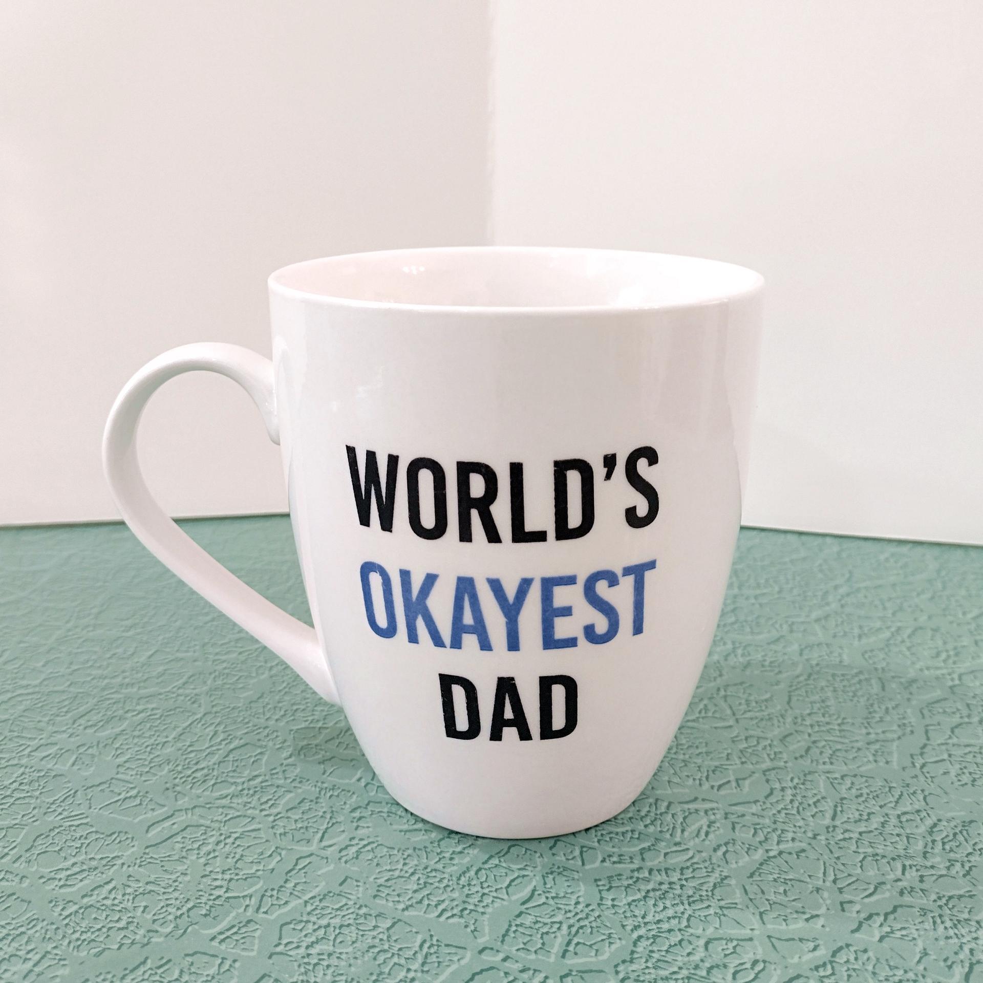 Vintage Pfaltzgraff World's Okayest Dad Oversized Ceramic Coffee Mug, Father's Day Gift