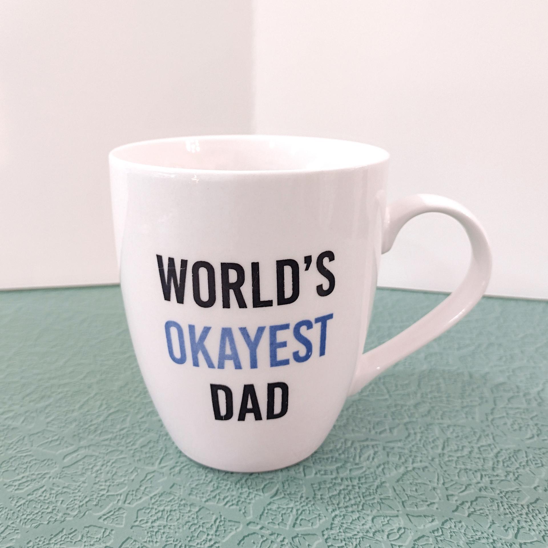 Vintage Pfaltzgraff World's Okayest Dad Oversized Ceramic Coffee Mug, Father's Day Gift