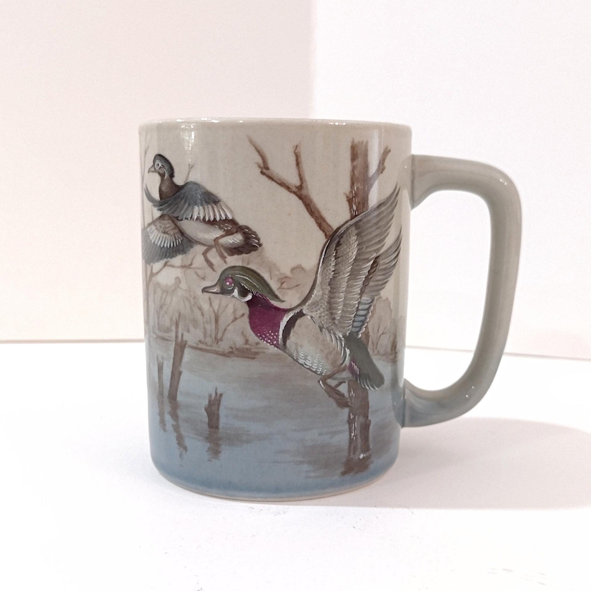 Vintage Otagiri Flying Ducks Ceramic Coffee Tea Mug, Duck Hunter Gift
