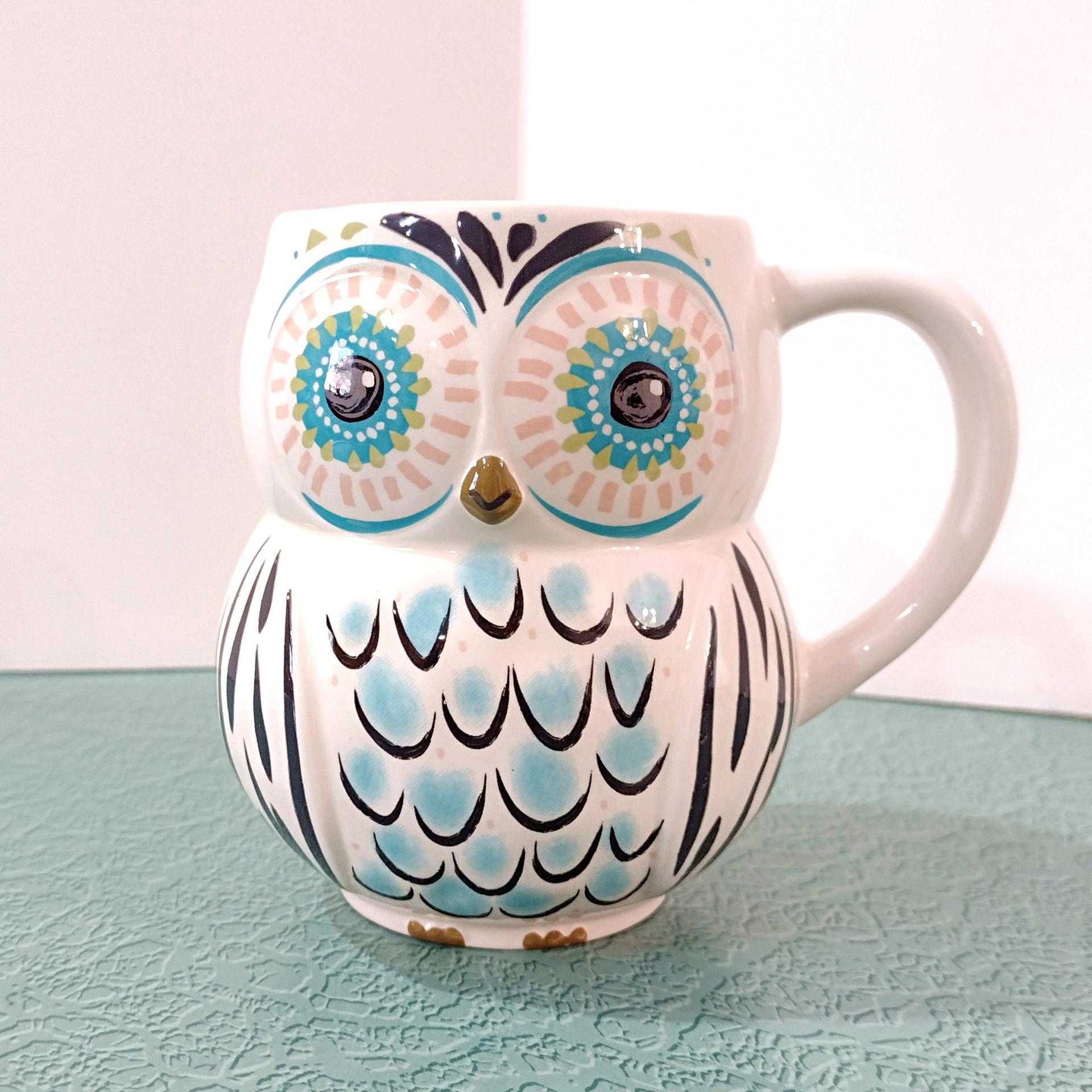 Vintage Owl Ceramic Coffee Tea Mug, Love the Moment Natural Life Owl Mug