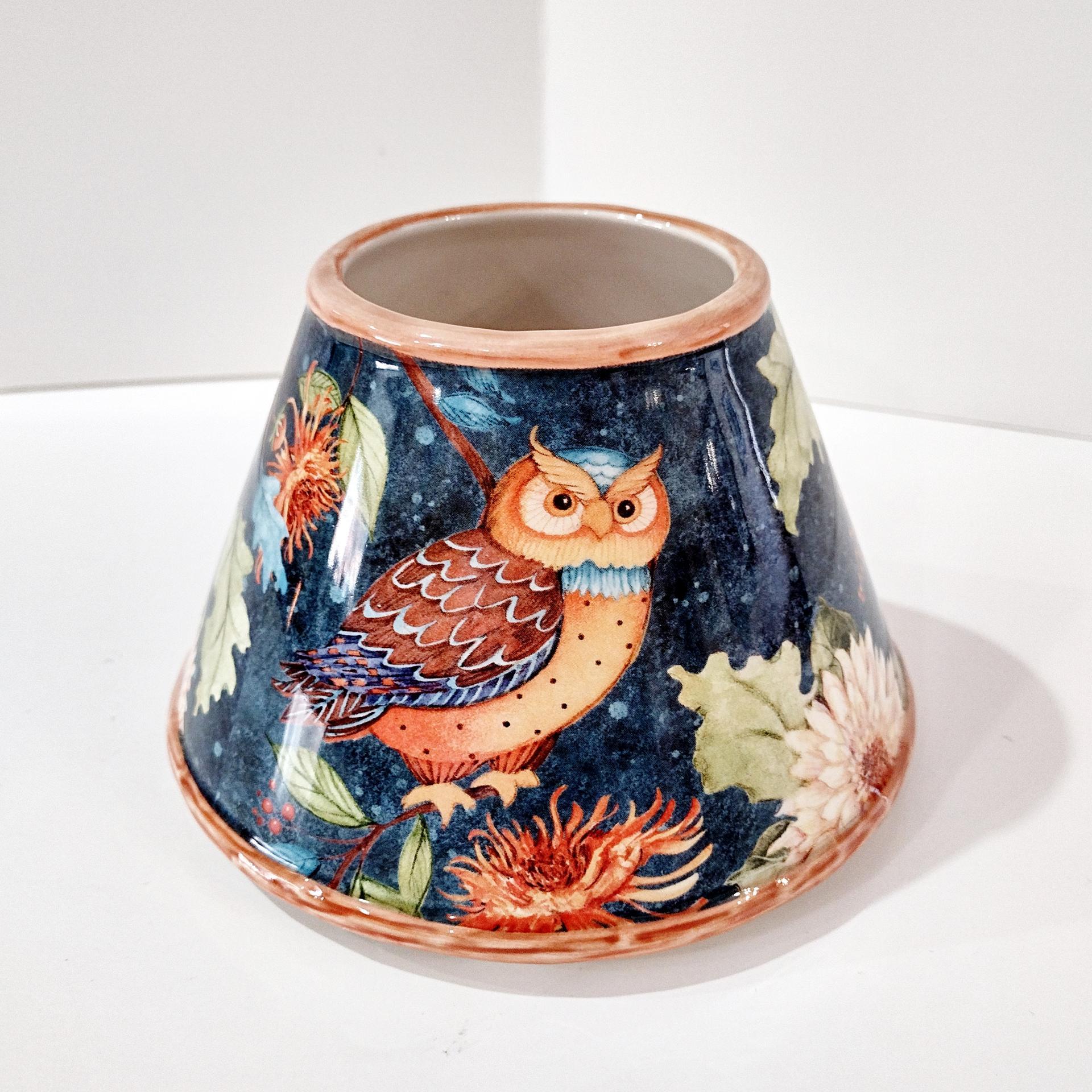 Vintage Yankee Candle Owl Ceramic Shade Jar Topper, Owl Lover Gift