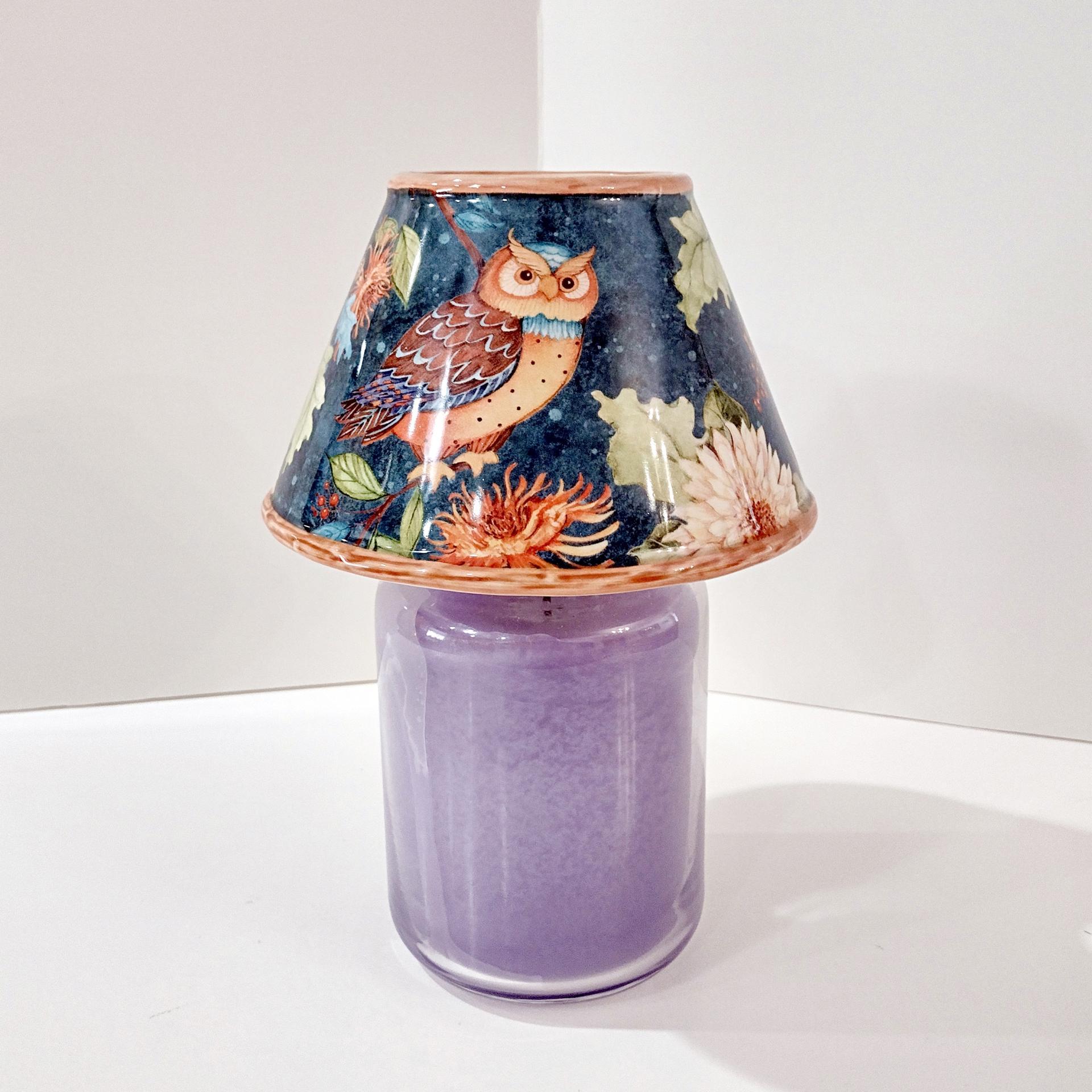 Vintage Yankee Candle Owl Ceramic Shade Jar Topper, Owl Lover Gift