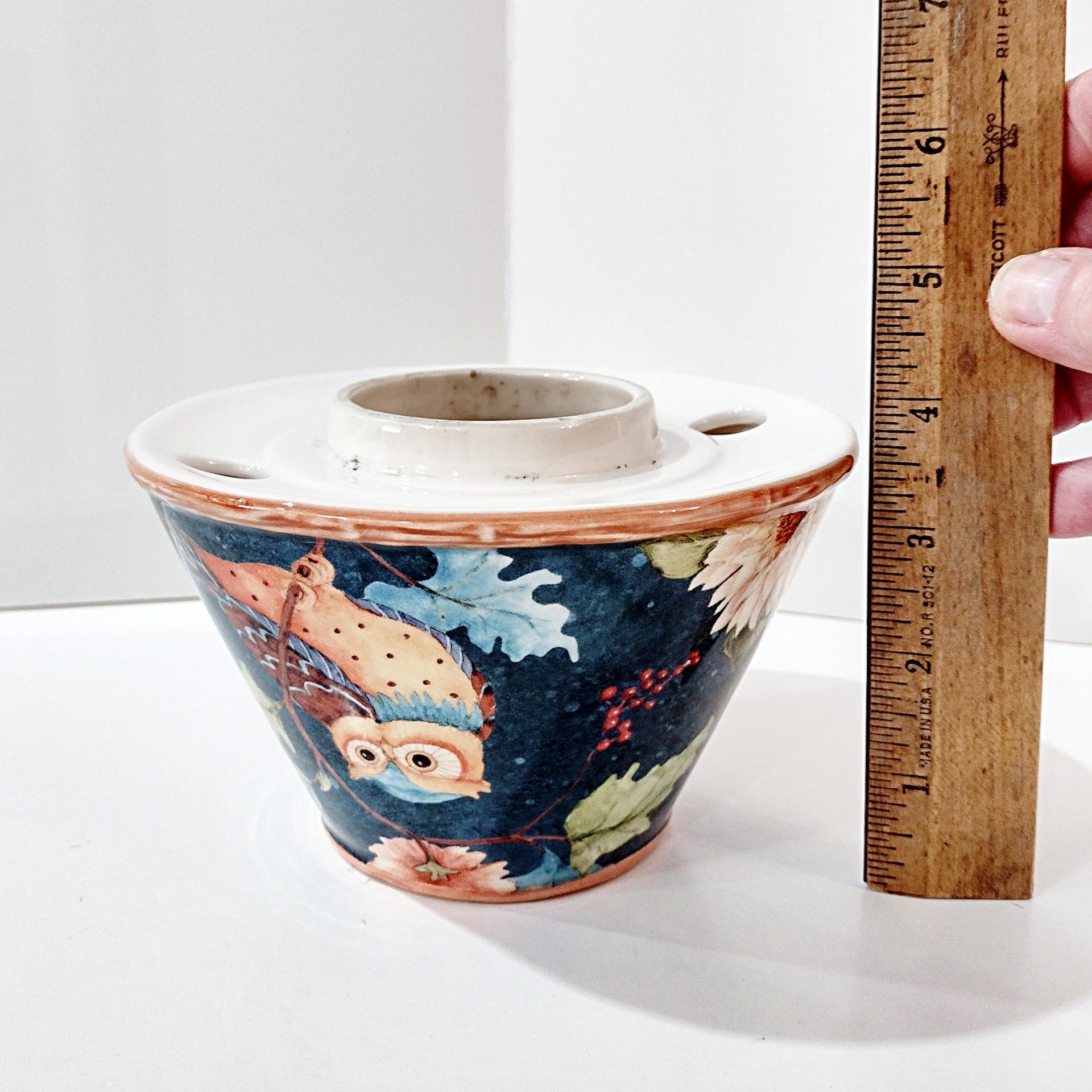 Vintage Yankee Candle Owl Ceramic Shade Jar Topper, Owl Lover Gift