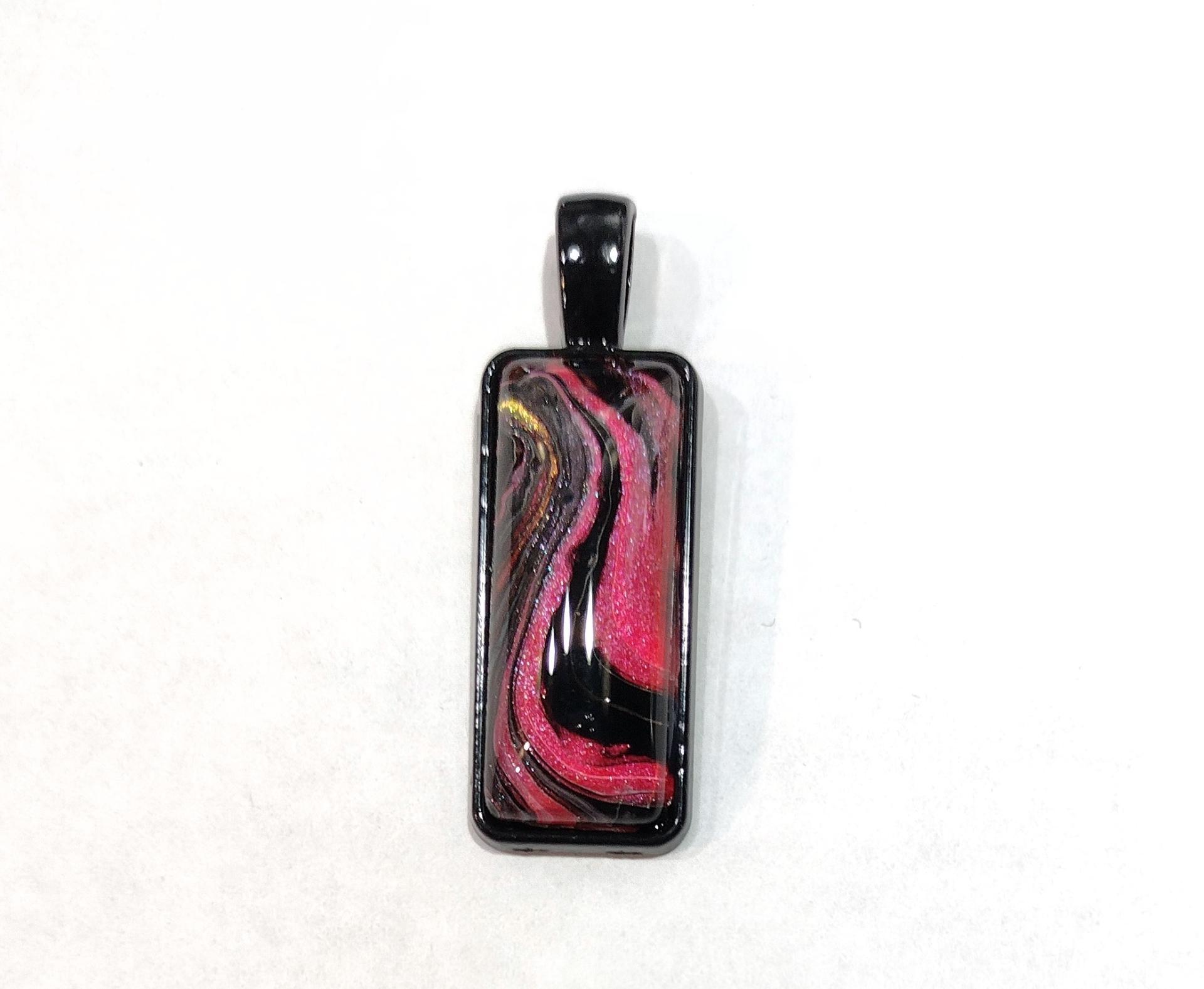 Painted Pendant, Red and Black