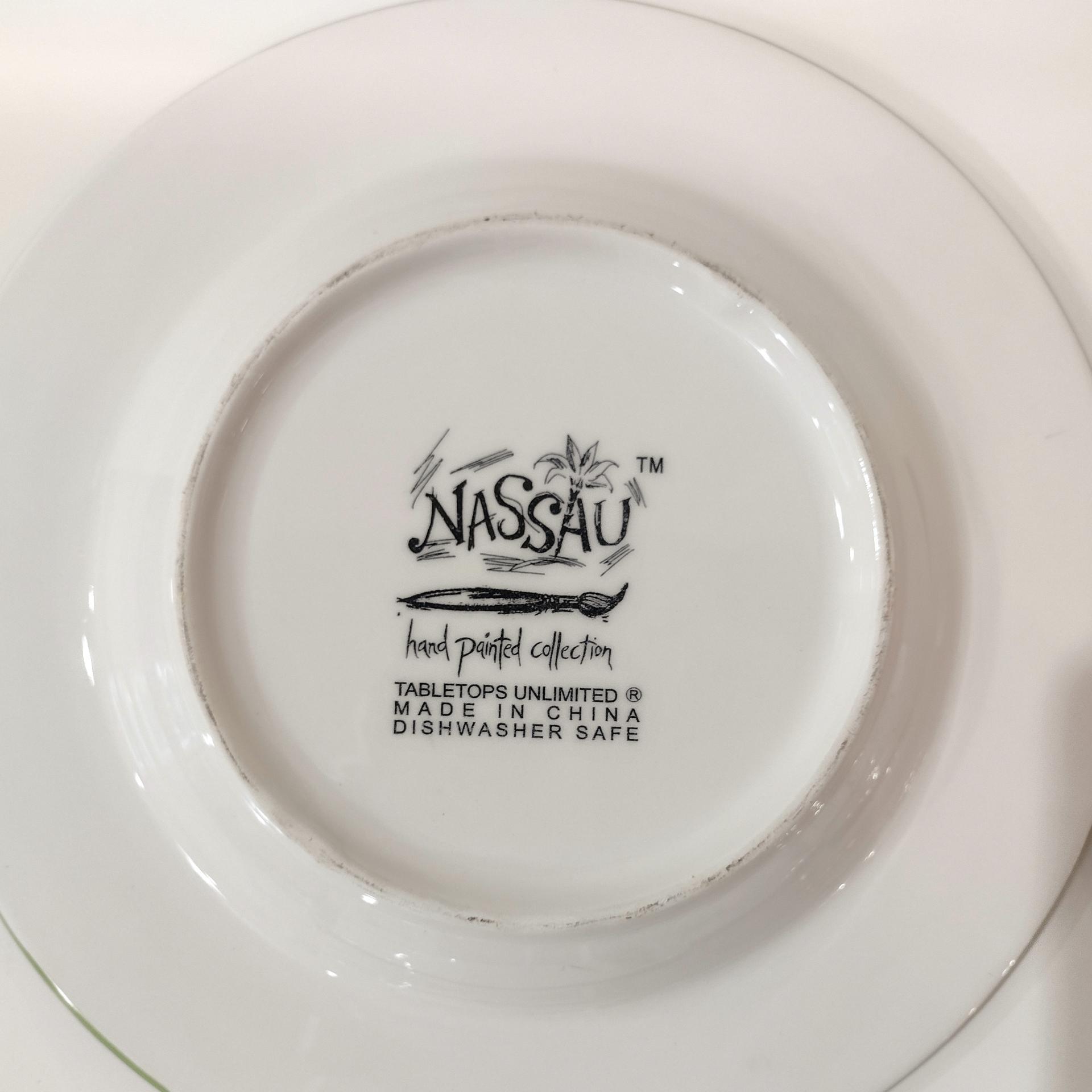 Vintage Nassau Palm Tree Ceramic Salad Appetizer Plates, Set of Four