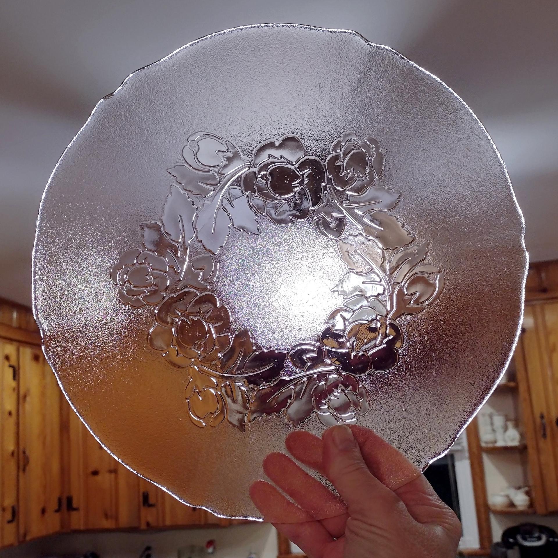 Vintage Arcoroc Rosaline Rosa Pink Glass Dinner Plates, Set of Two