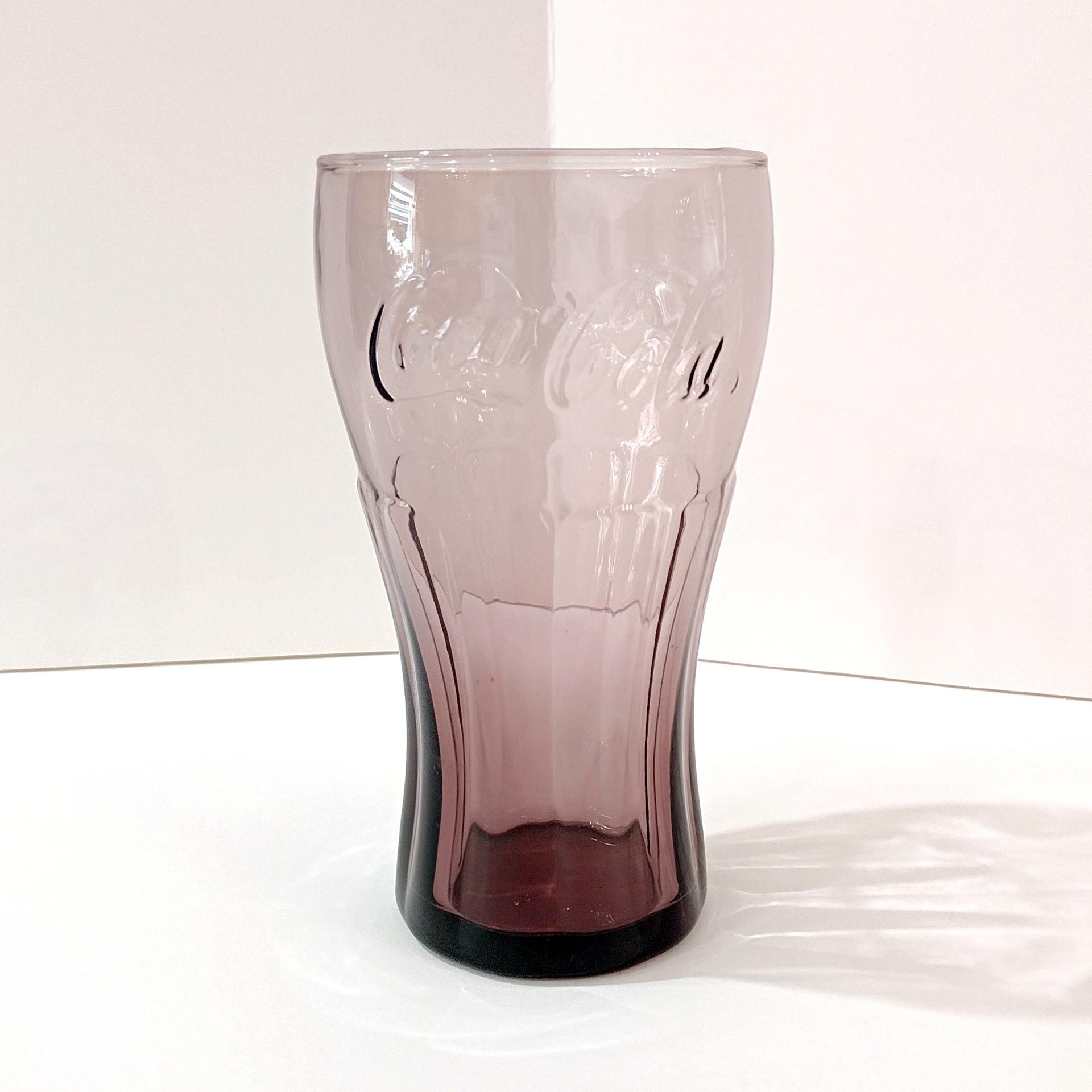 Vintage Purple Coca Cola Glass, McDonald's 1990's Coke Glass by Libbey