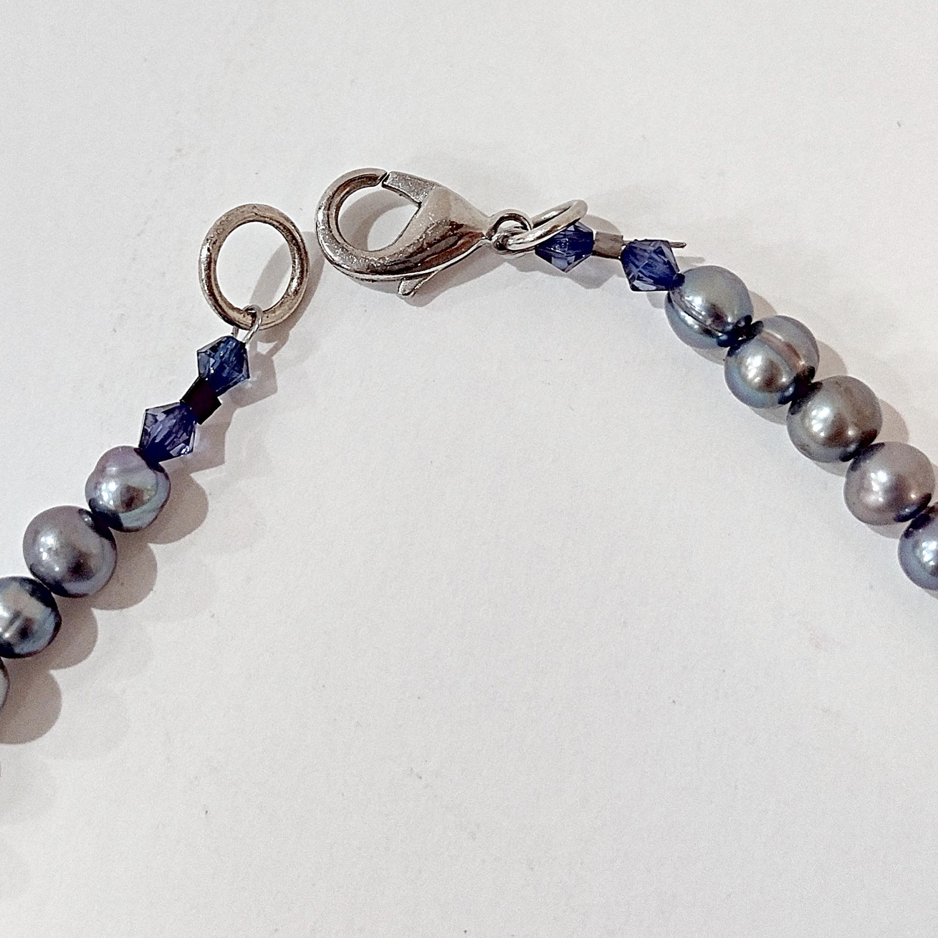 Vintage Rainbow Fluorite and Mother of Pearl Necklace