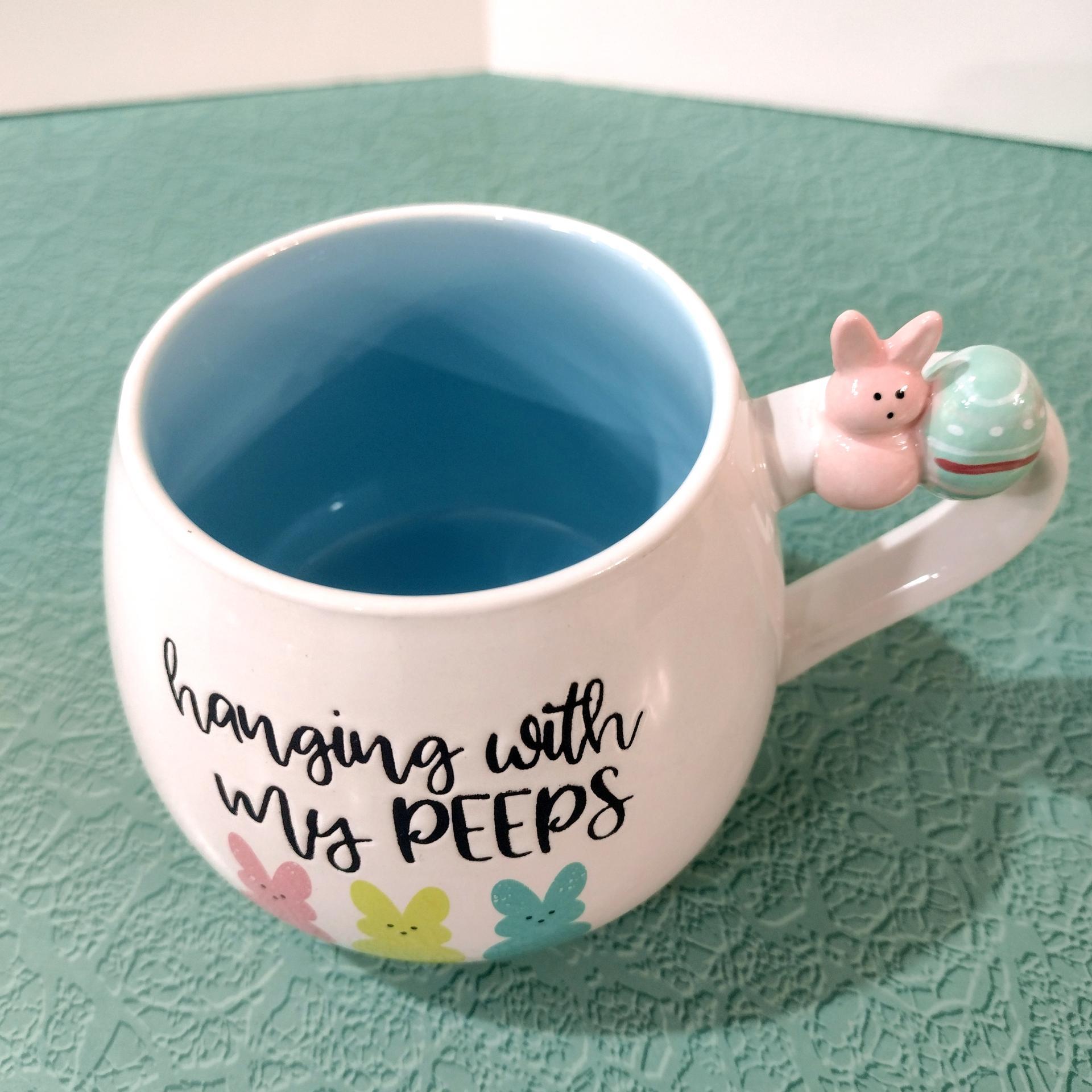 Vintage Hanging with My Peeps Ceramic Coffee Tea Mug, Marshmallow Peeps Easter Mug