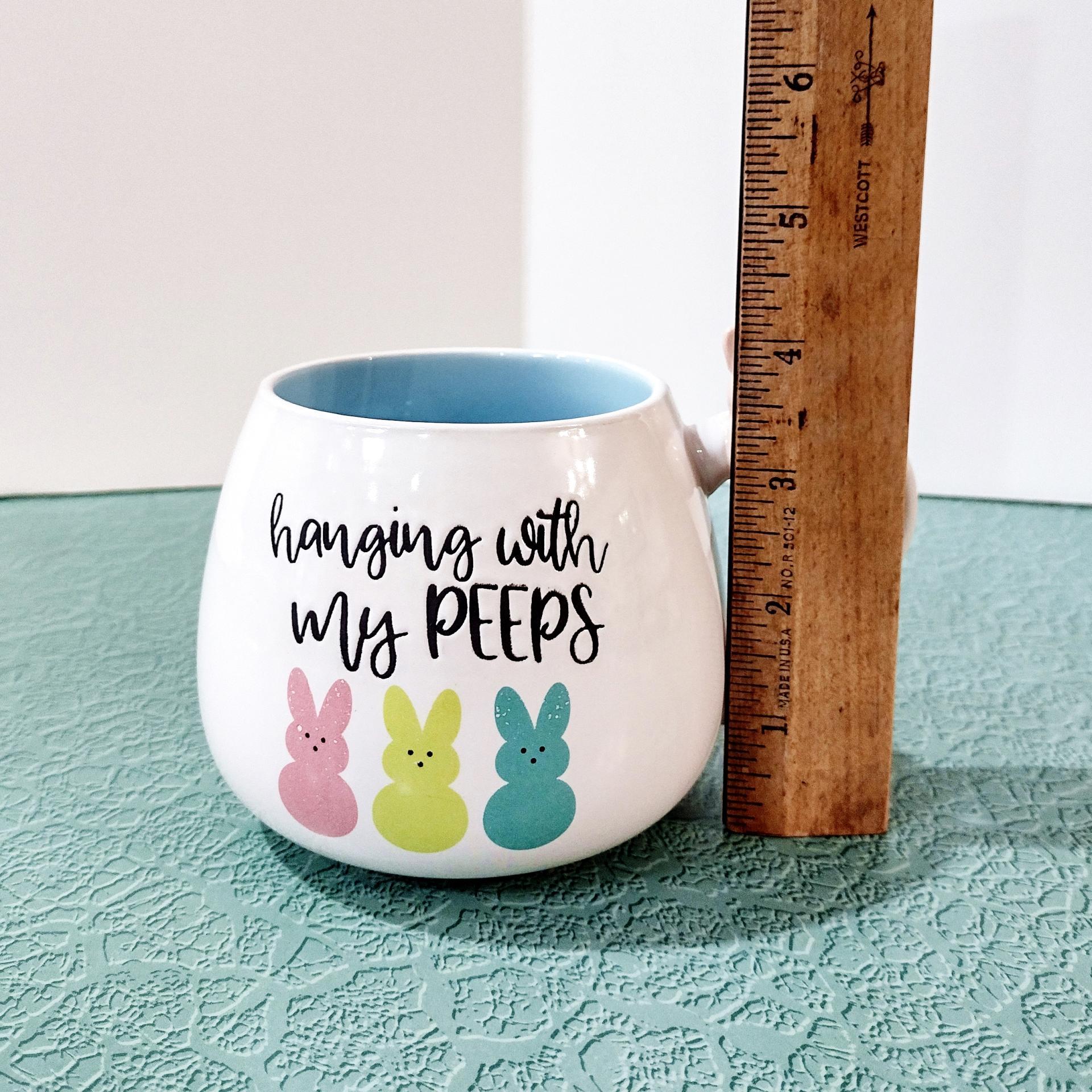 Vintage Hanging with My Peeps Ceramic Coffee Tea Mug, Marshmallow Peeps Easter Mug