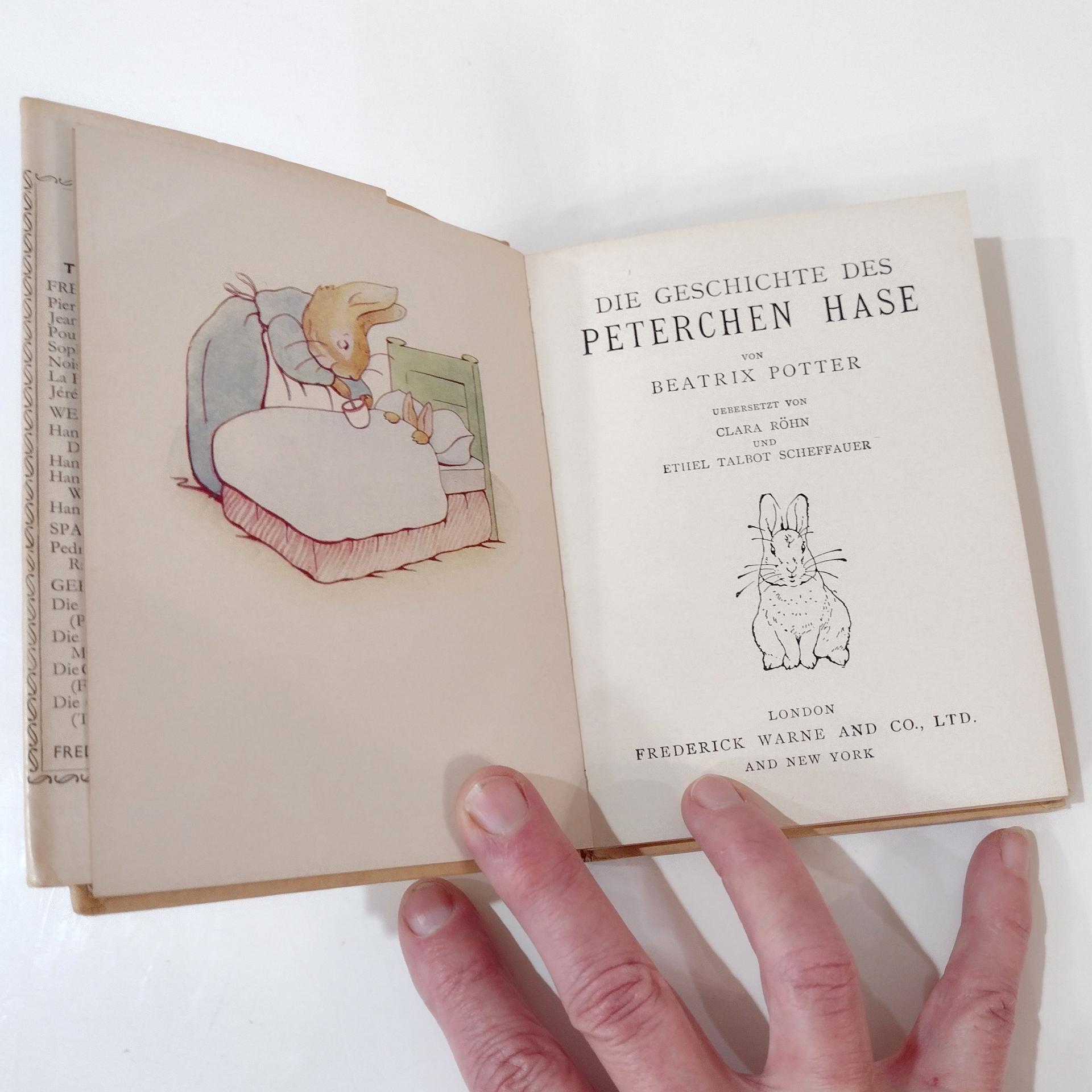 Vintage Die Geschichte Des Peterchen Hase Book, 1946 German Translation of The Tale of Peter Rabbit by Beatrix Potter