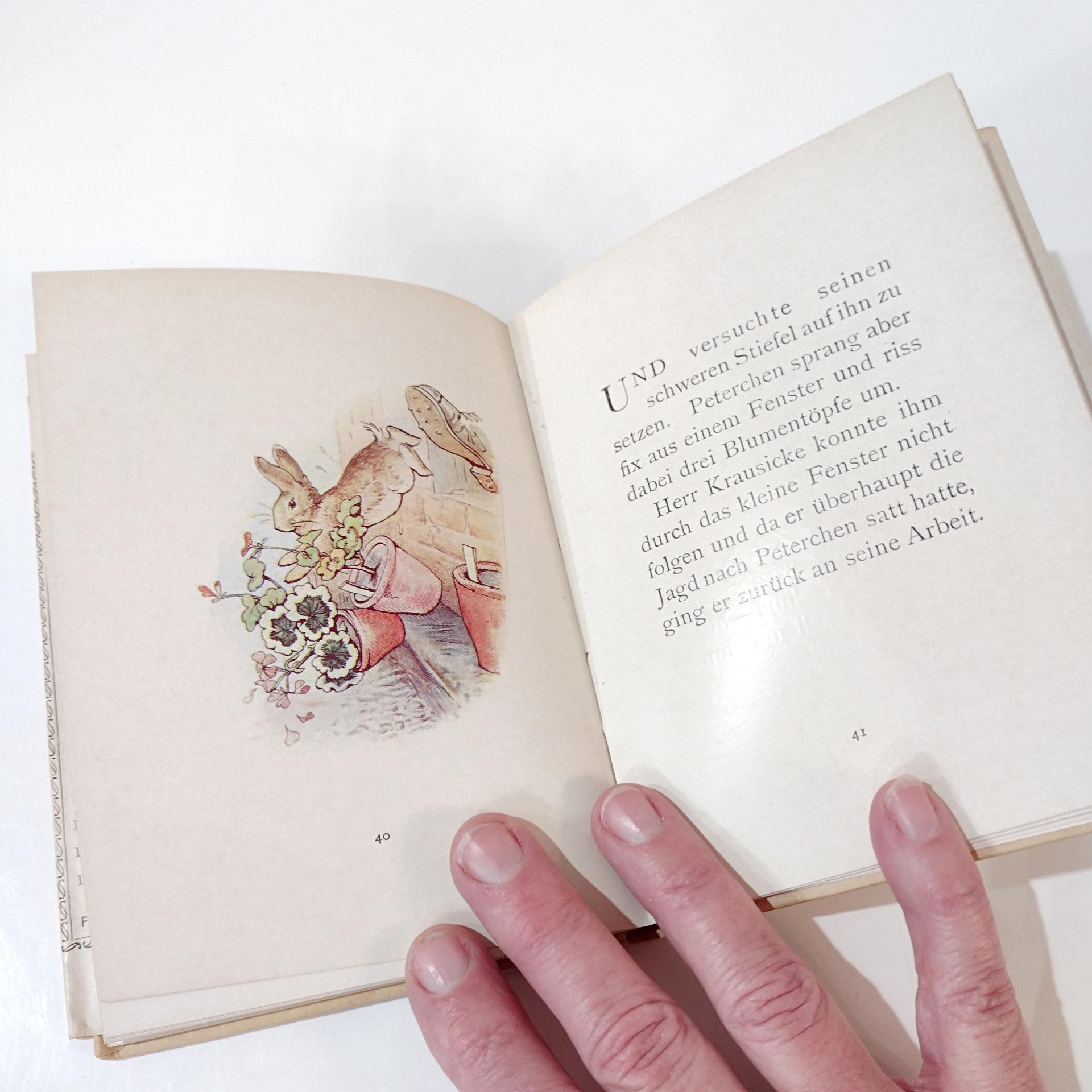 Vintage Die Geschichte Des Peterchen Hase Book, 1946 German Translation of The Tale of Peter Rabbit by Beatrix Potter