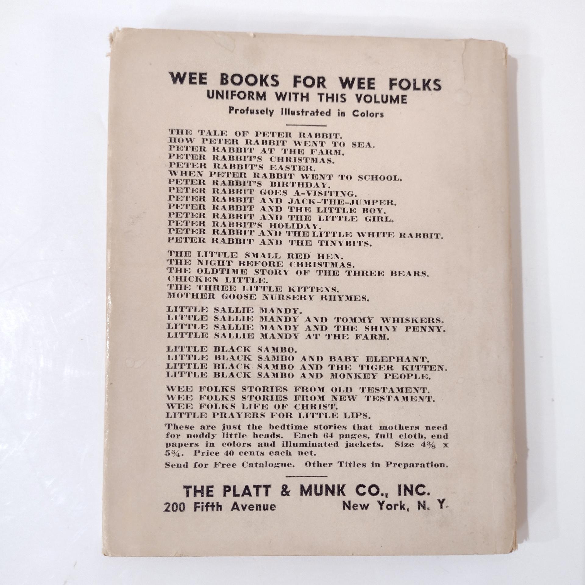 Vintage When Peter Rabbit Went to School Children's Book, 1935 Edition by The Platt and Munk Company Inc.