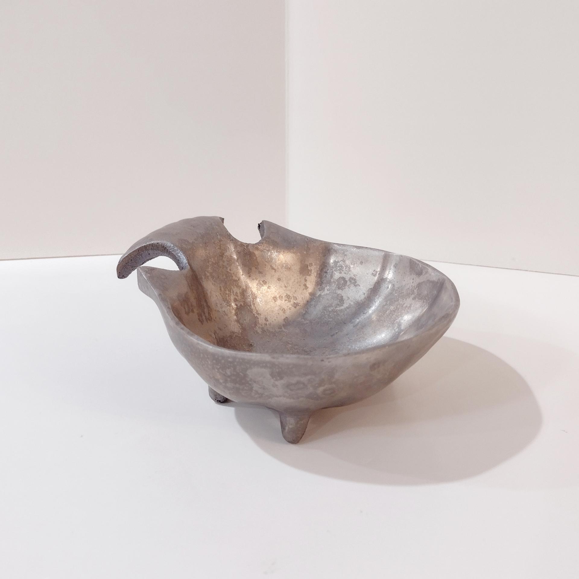 Pewter Shell Fish Tale Decorative Bowl, Candy Nut Dish, Trinket Dish, Dip Sauce Bowl, Soap Dish