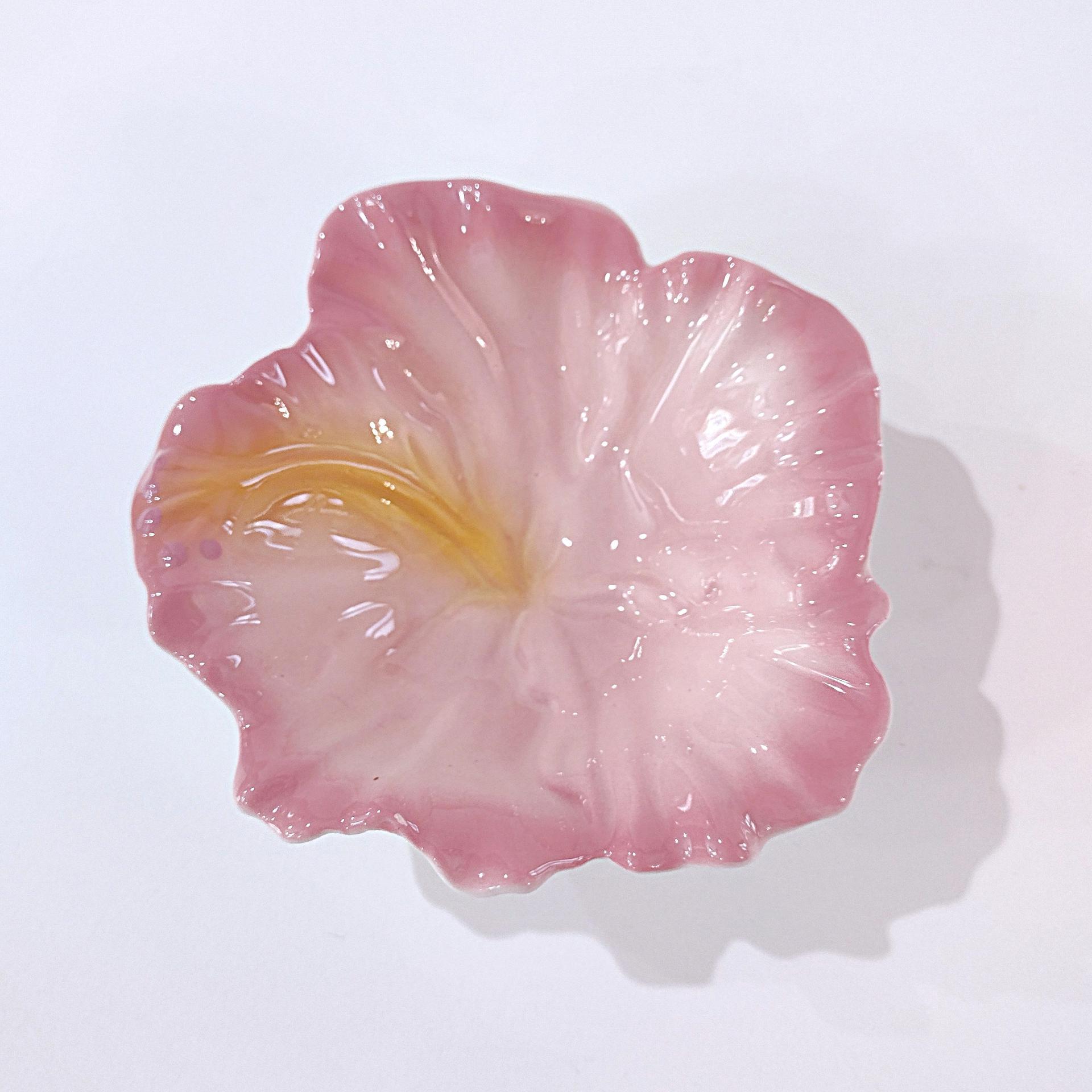 Hibiscus Porcelain Flower Bowl, Hawaiian Ceramic Flower Dish
