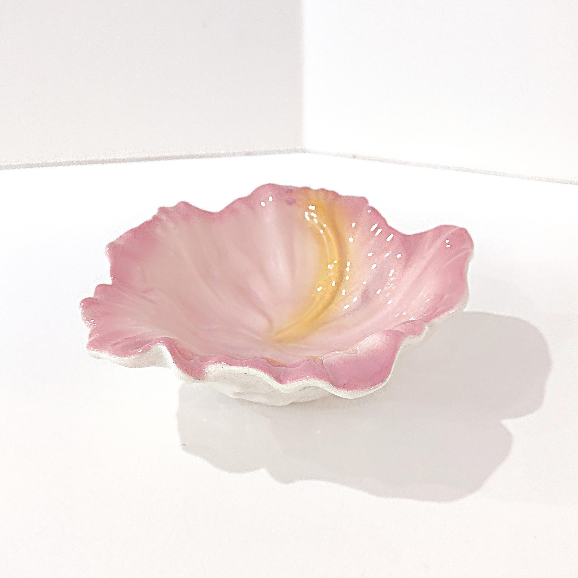 Hibiscus Porcelain Flower Bowl, Hawaiian Ceramic Flower Dish