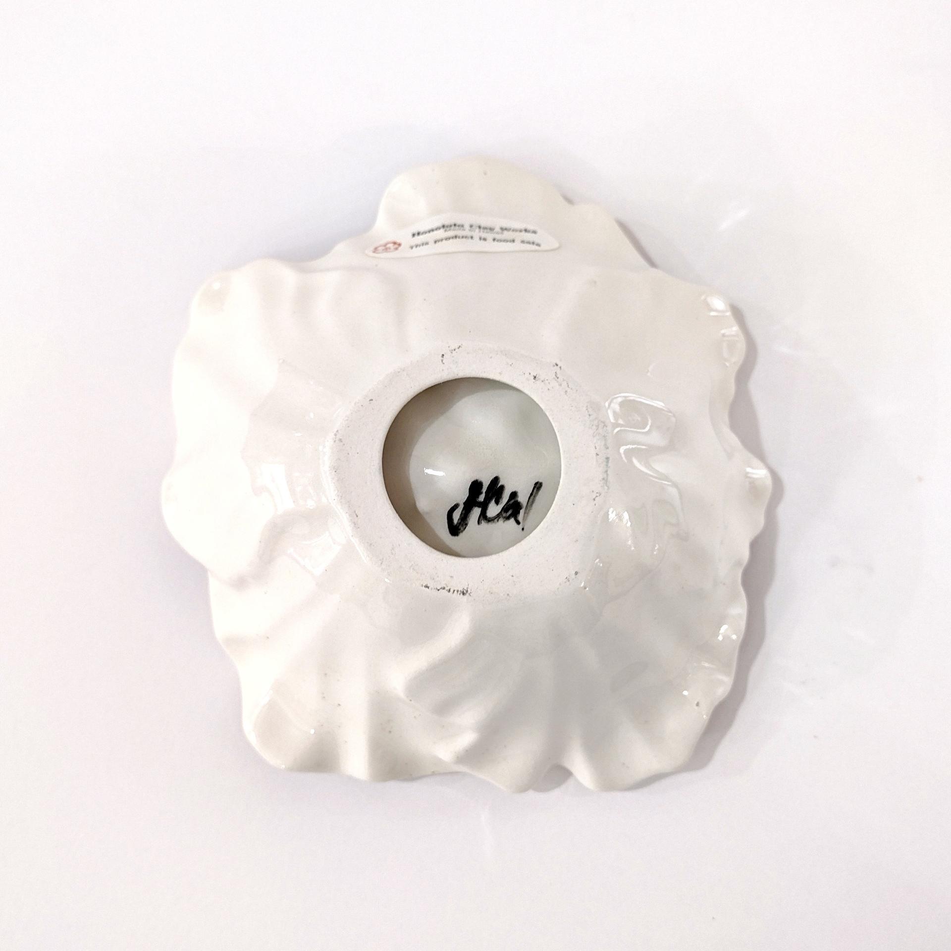 Hibiscus Porcelain Flower Bowl, Hawaiian Ceramic Flower Dish