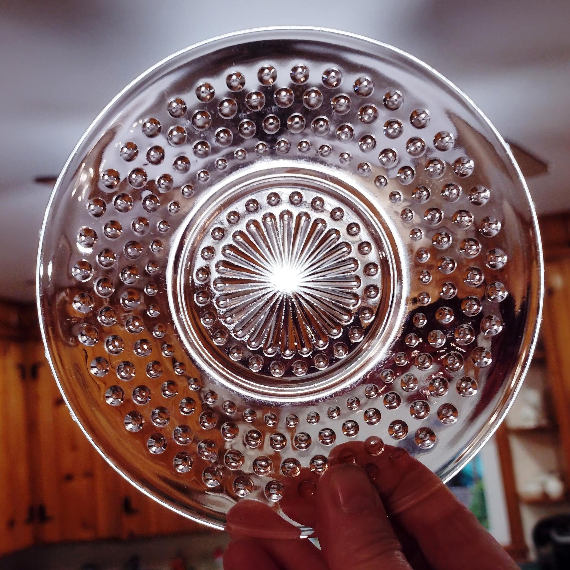 Vintage Anchor Hocking Pink Hobnail Glass Bread and Butter Appetizer 6"  Plate, 1930's Depression Glass Plate