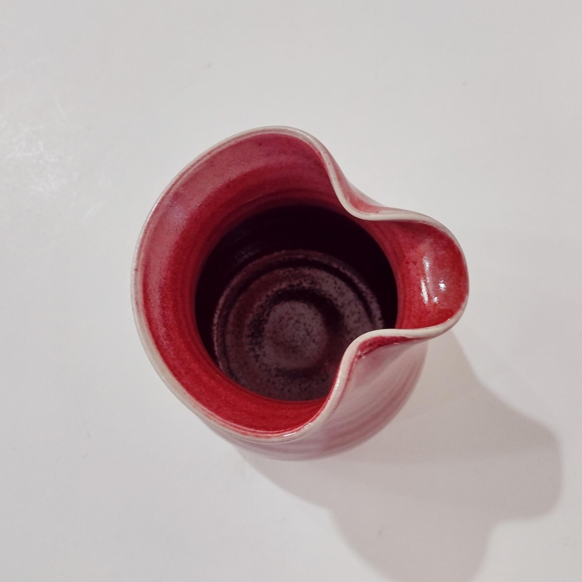 Vintage Mauve Pink Ceramic Pinch Pot Creamer, Small Ceramic Pitcher, Cliff Losee Studio Pottery