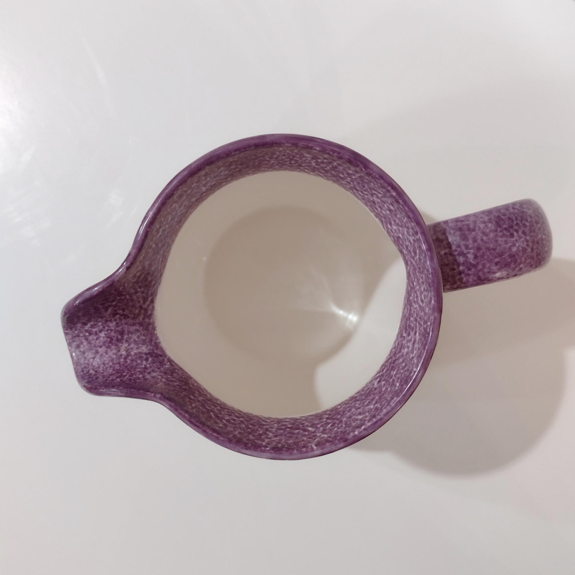 Vintage Laurie Gates Hydrangea Ceramic Purple Spongeware Pitcher